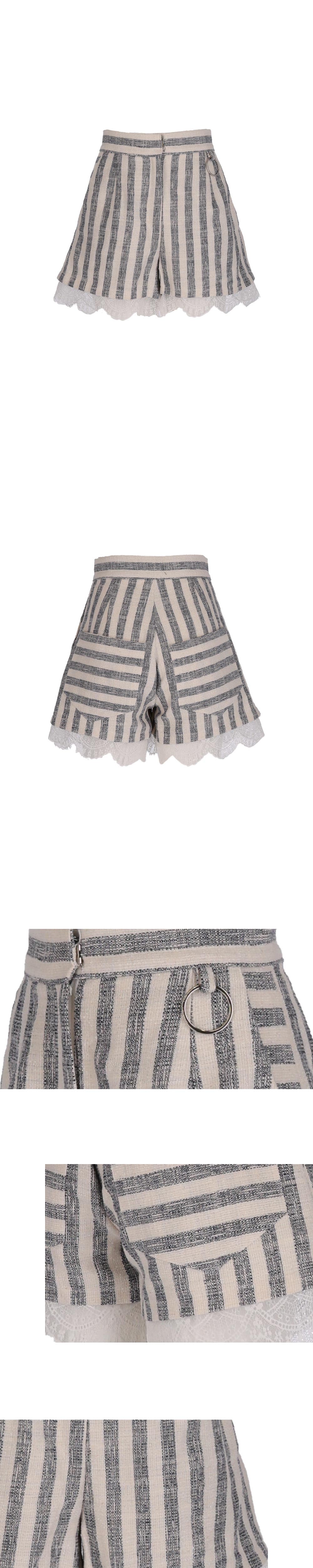 26SS Gray Striped Pattern Short Pants — vue 4