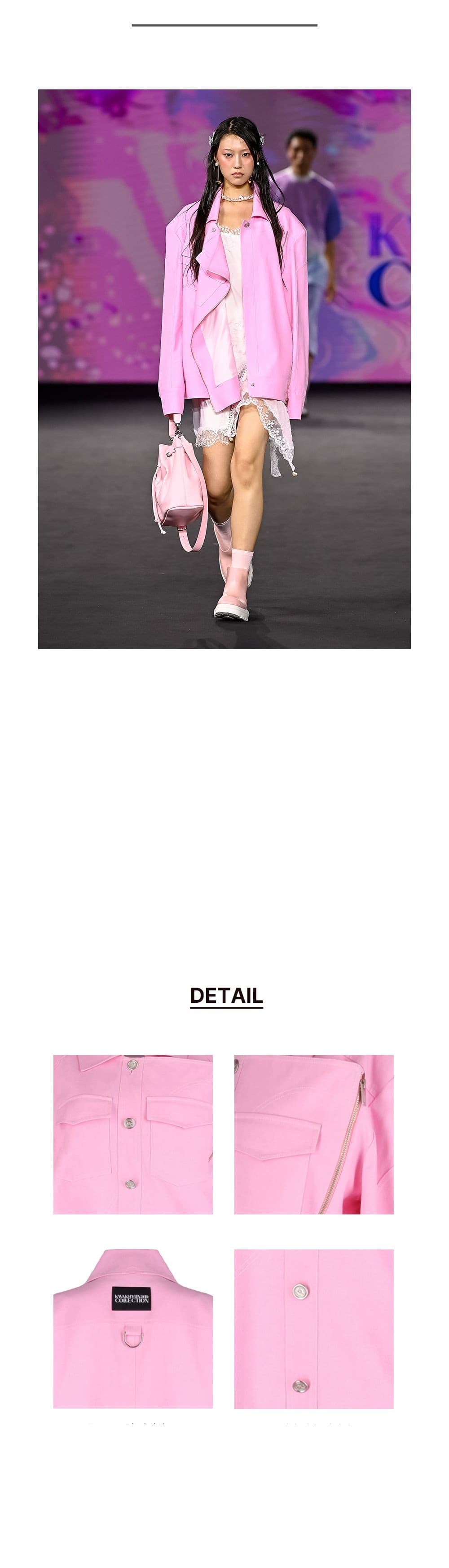 26SS Light Pink Zipper Point Over Fit Jacket — vue 3
