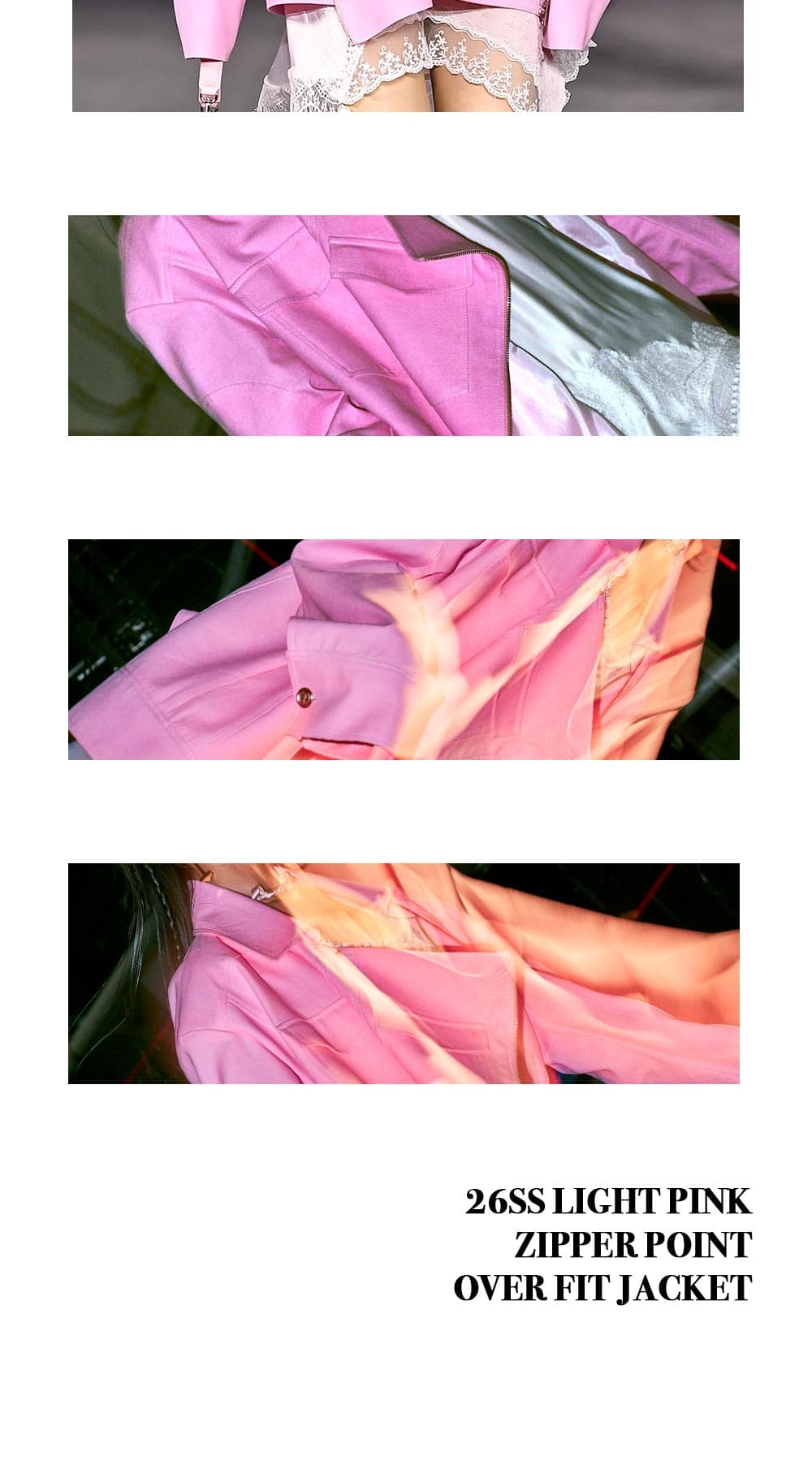 26SS Light Pink Zipper Point Over Fit Jacket — vue 7