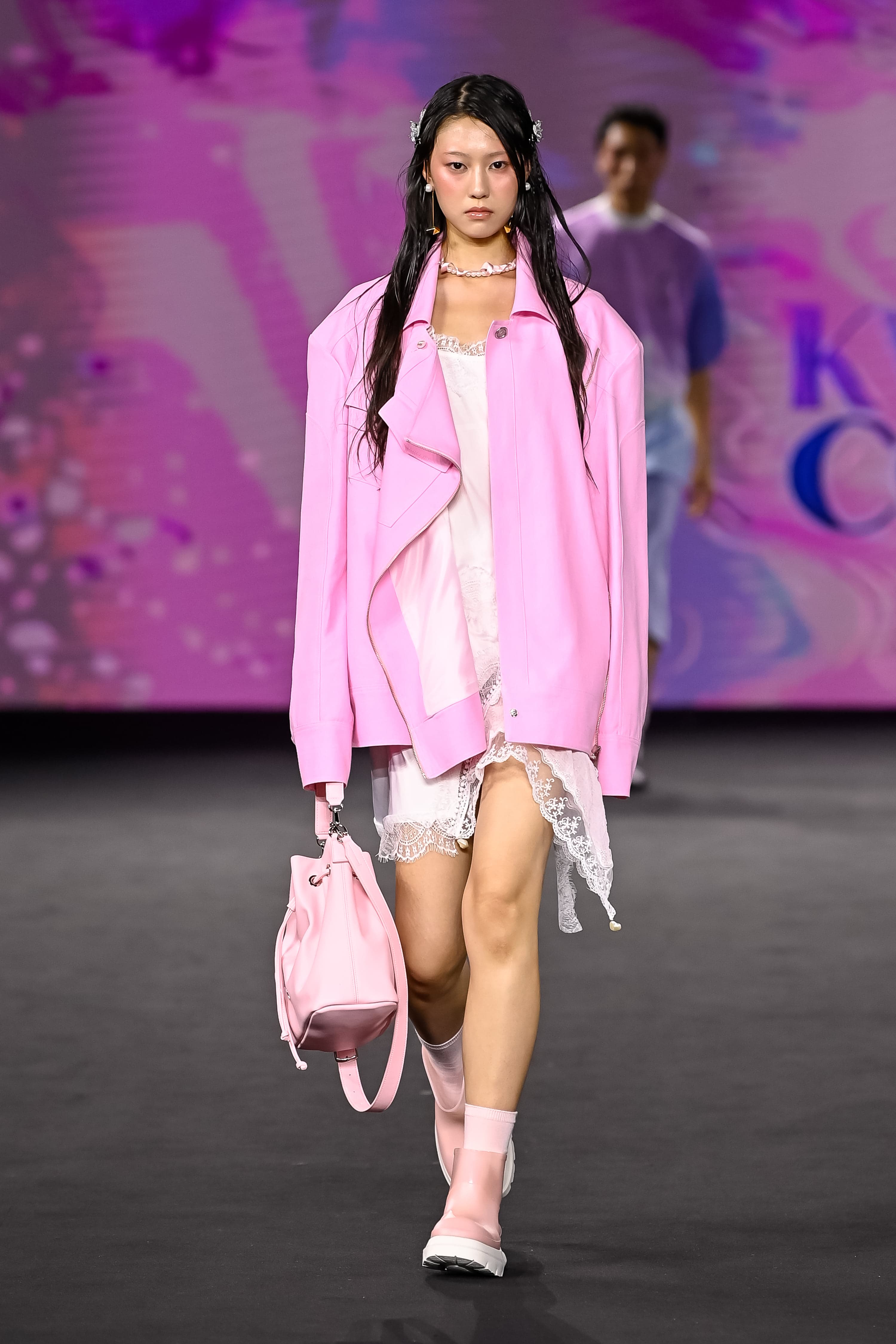 26SS Light Pink Zipper Point Over Fit Jacket — vue 1