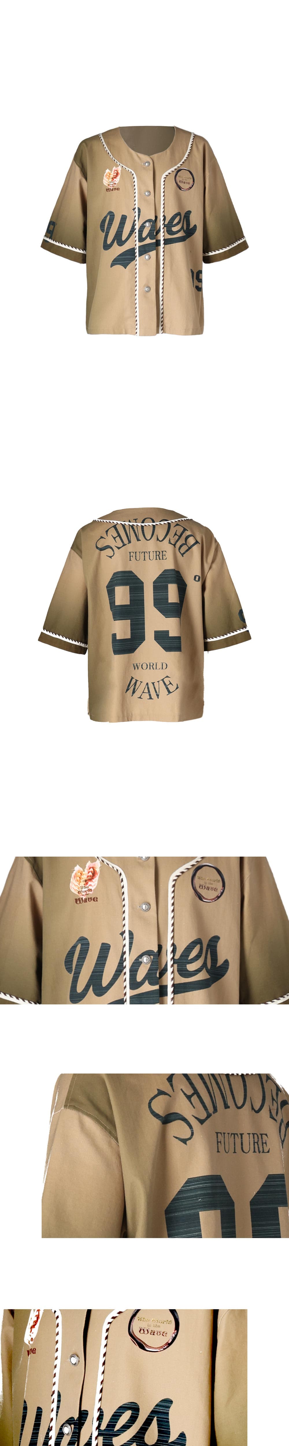 26SS Brown Wave 99 Printing Half Sleeve Jacket — vue 4