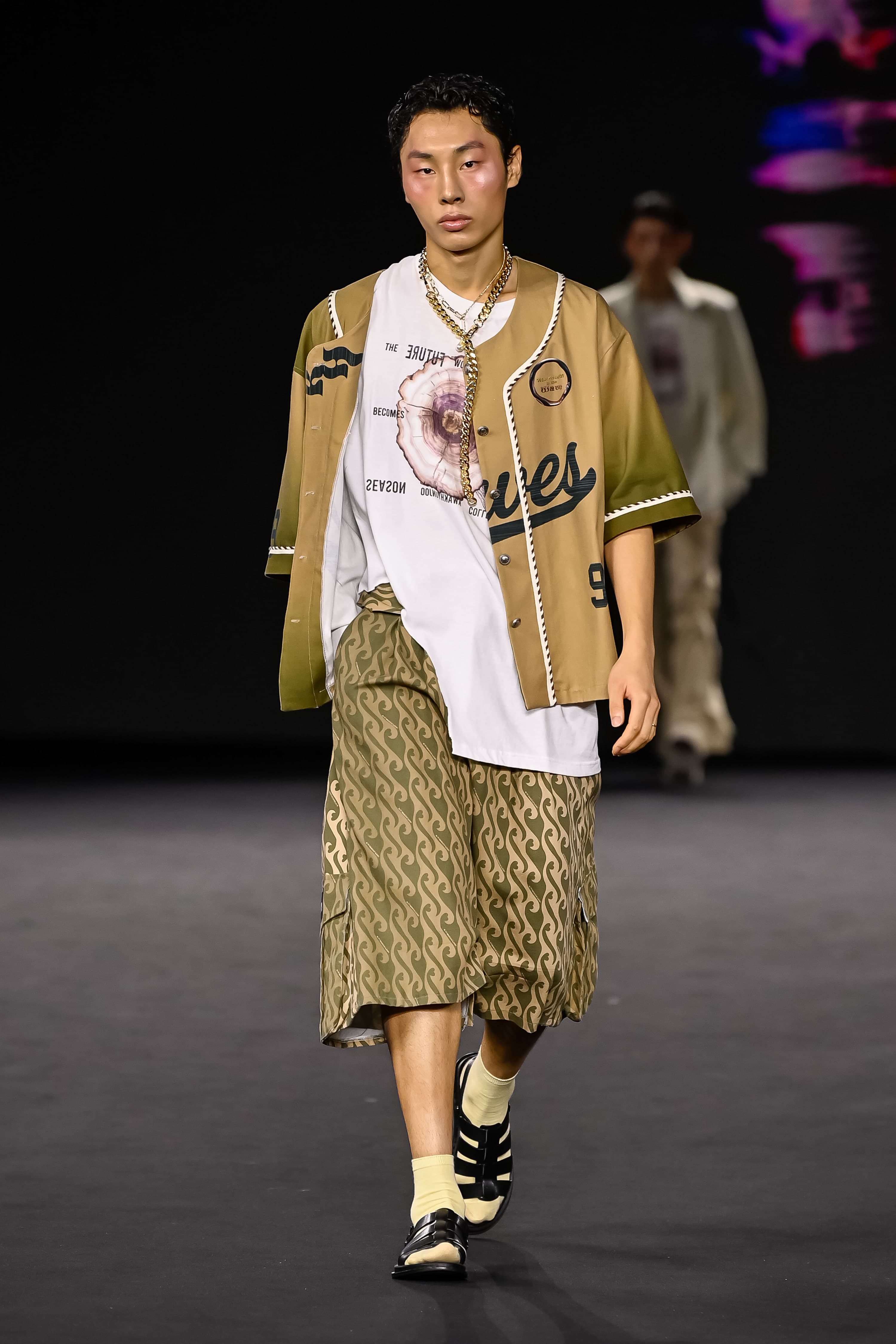 26SS Brown Wave 99 Printing Half Sleeve Jacket — vue 1