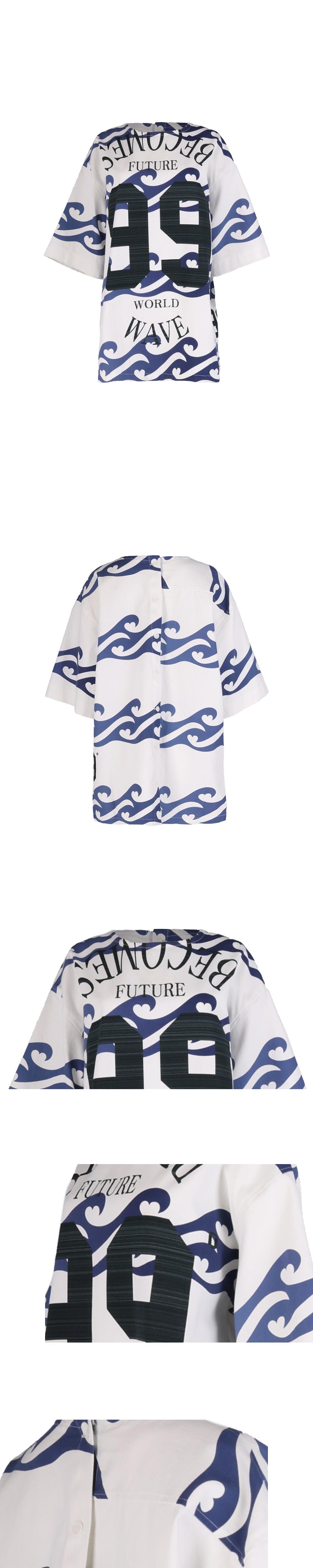 26SS Blue Heart Wave 99 Printing Shirt — vue 4