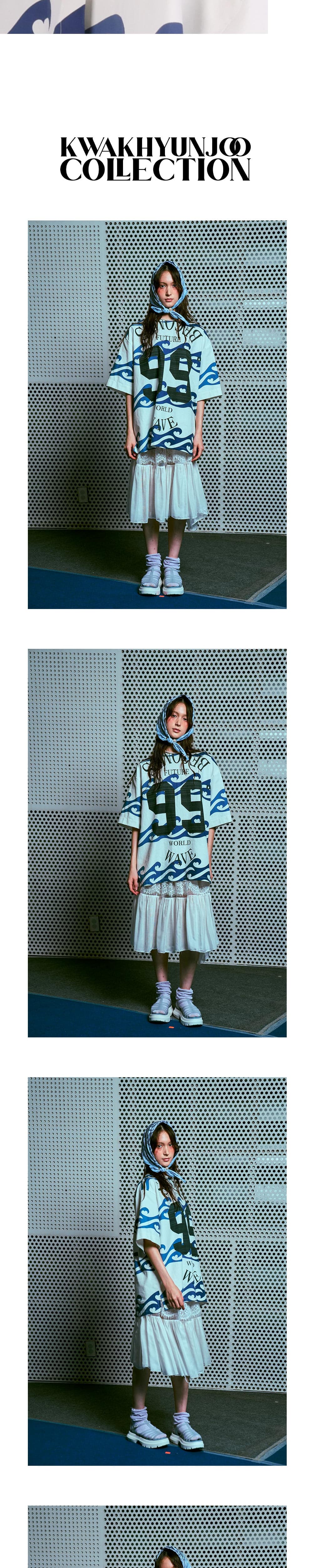 26SS Blue Heart Wave 99 Printing Shirt — vue 5