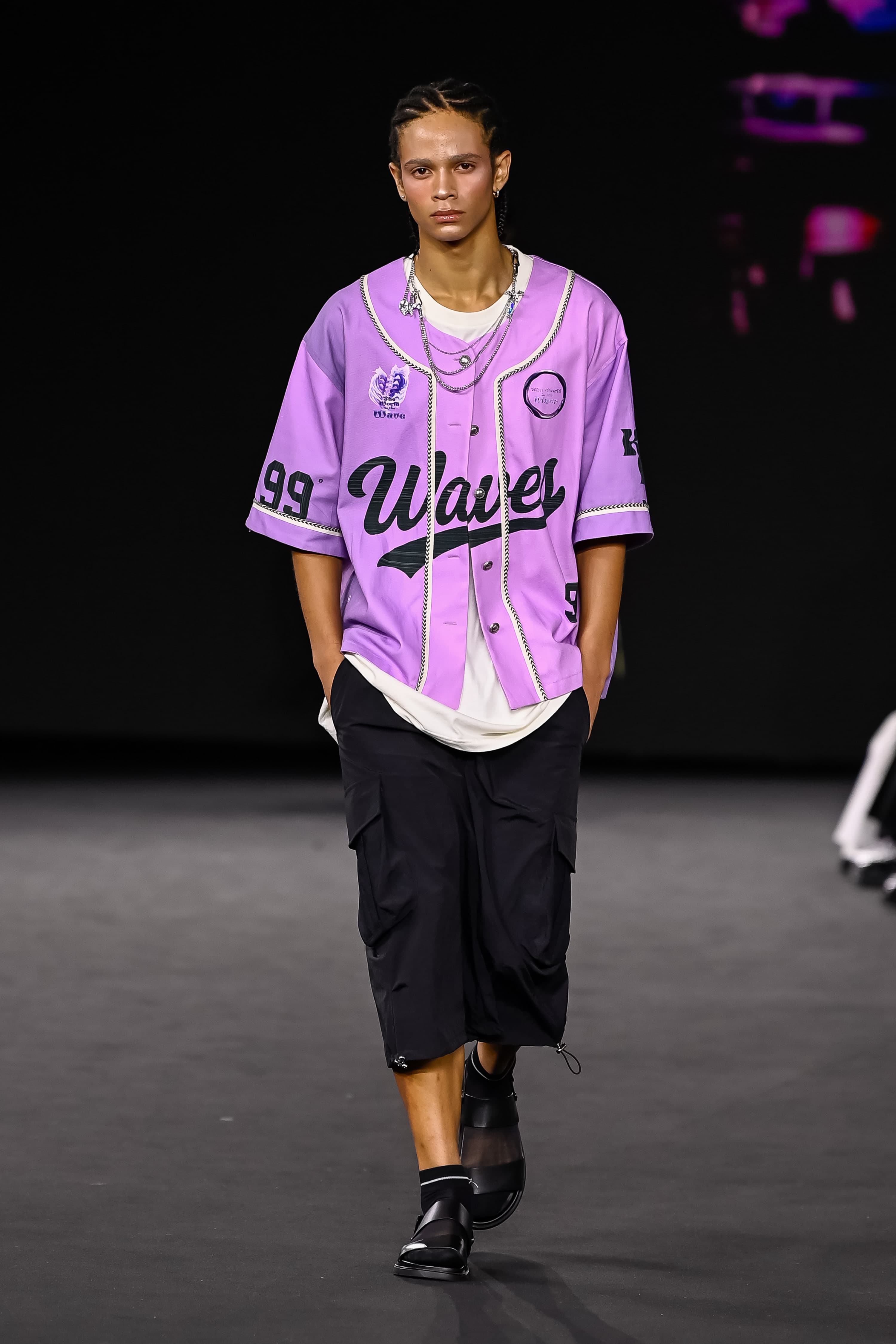 26SS Purple Wave 99 Printing Half Sleeve Jacket