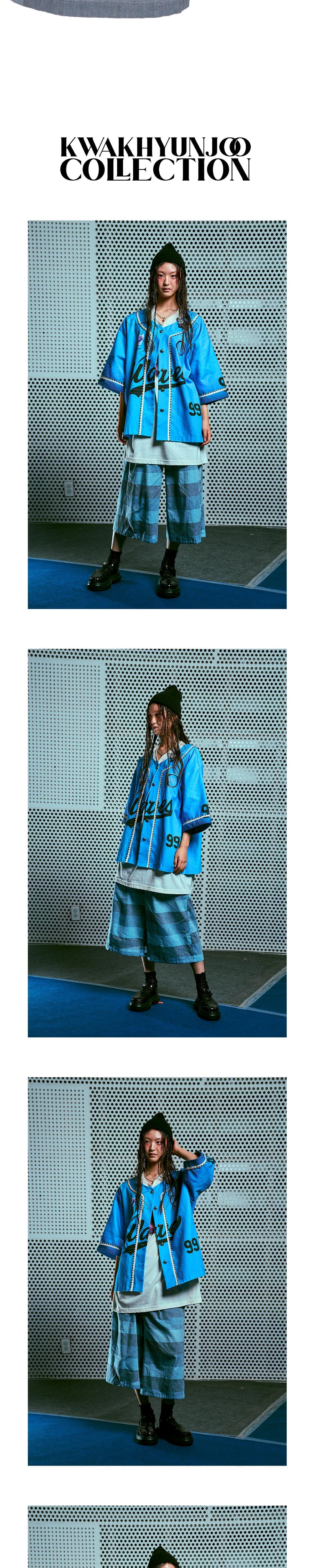 26SS Blue Striped Crop Pants — vue 5