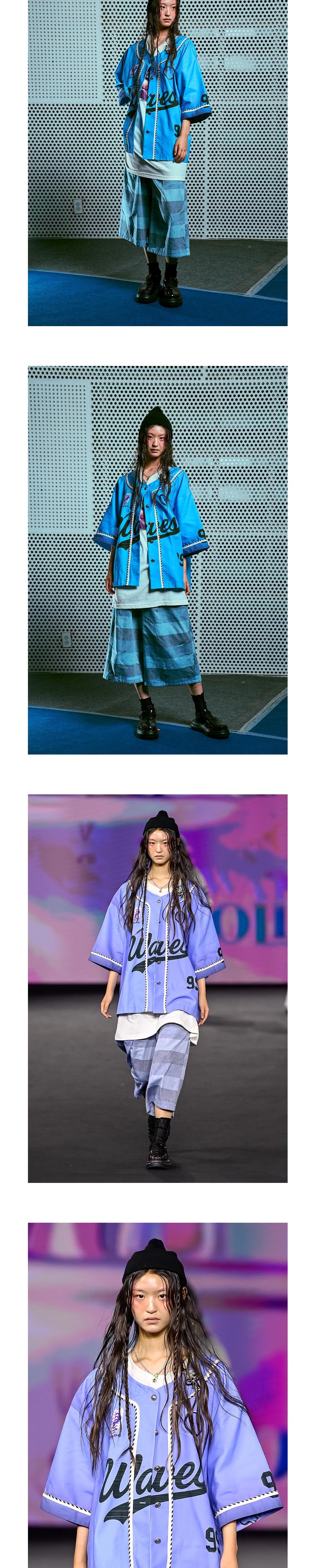 26SS Blue Striped Crop Pants — vue 6