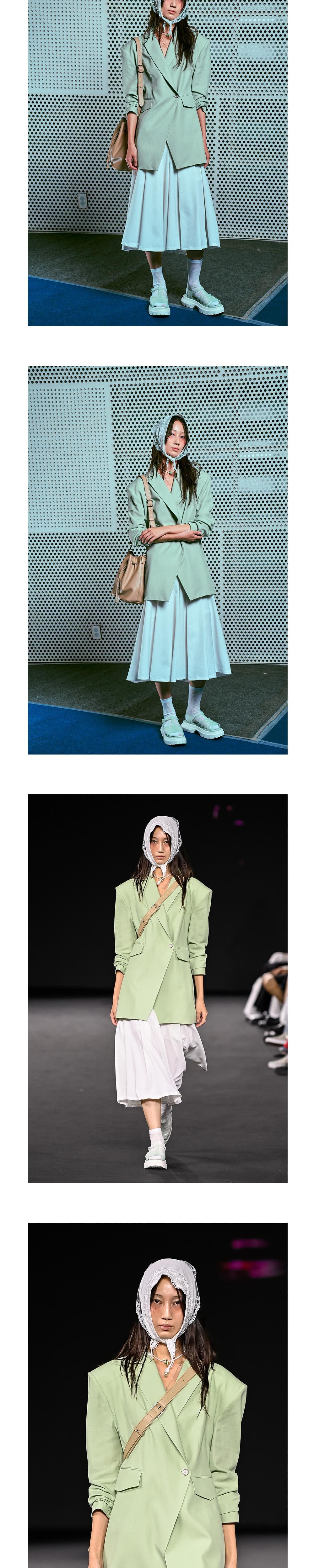 26SS Pastel Green One Buton Jacket — vue 6