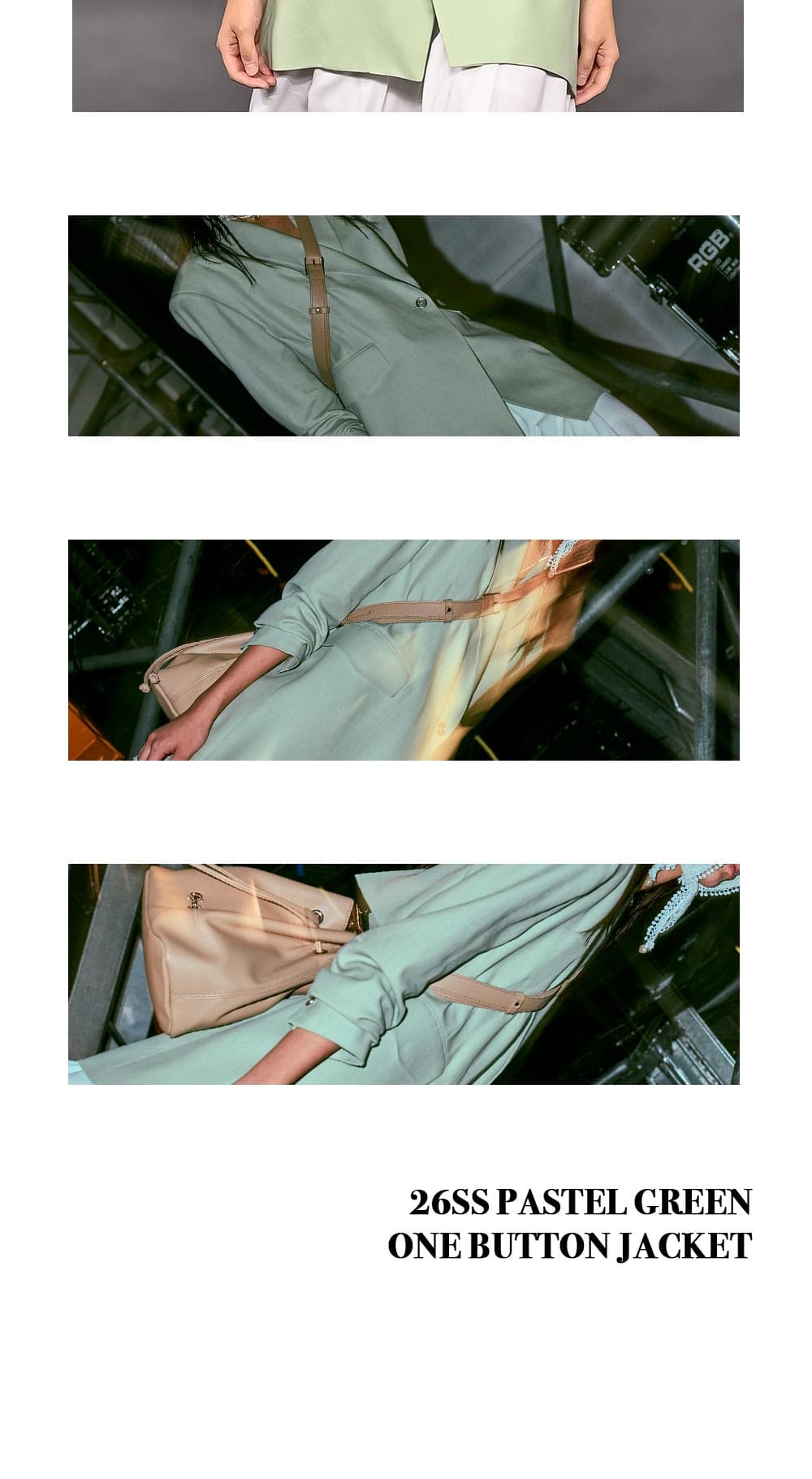 26SS Pastel Green One Buton Jacket — vue 7