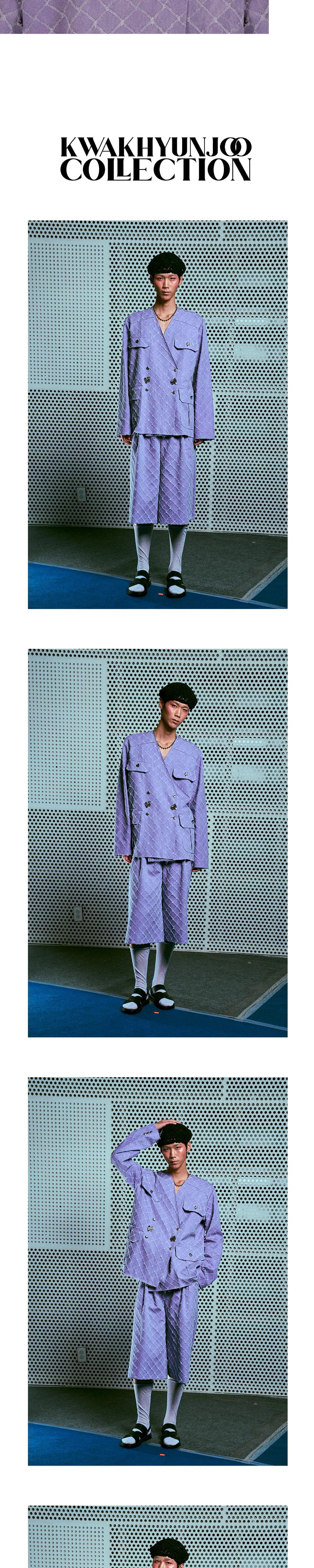 26SS Purple Cross Pattern V-Neck Denim Jacket — vue 5