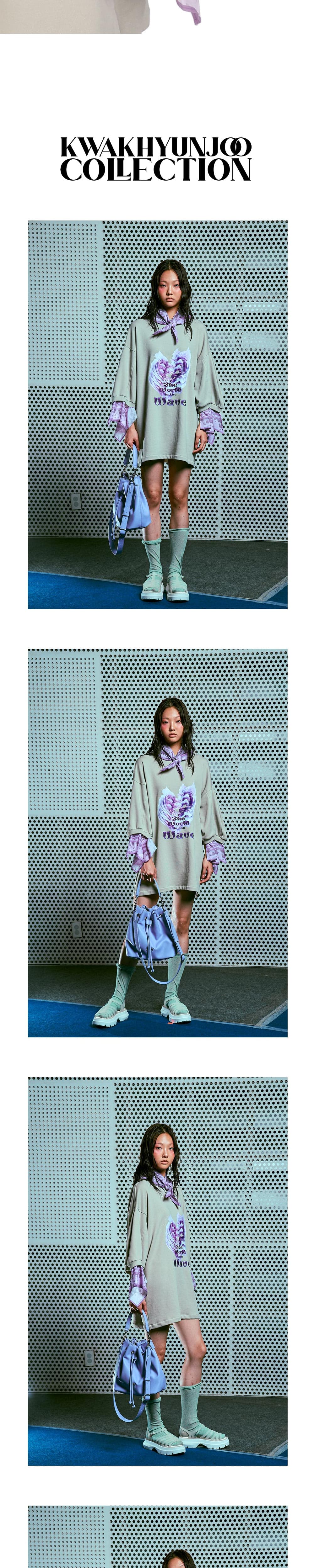 26SS Purple Wave Layered Light Khaki Sweat One-Piece — vue 5