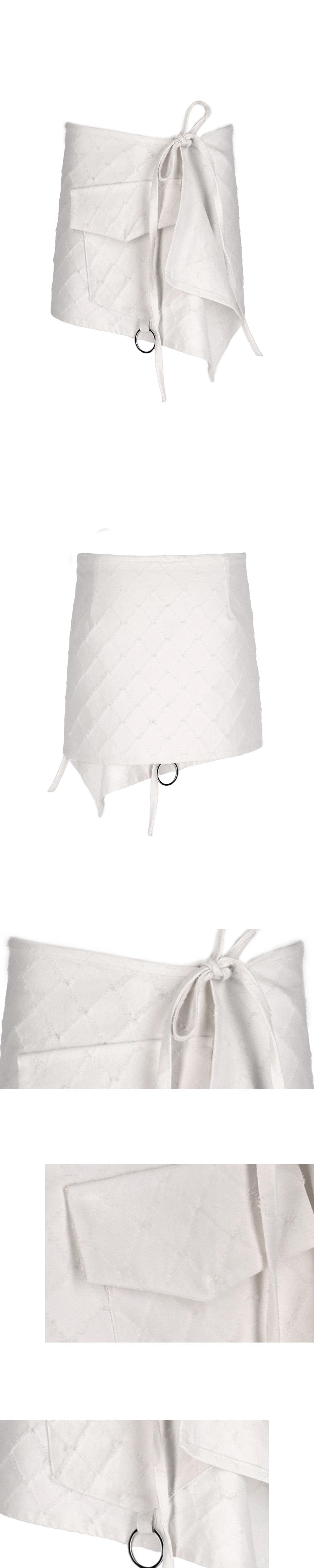 26SS White Cross Pattern Denim Wrap Skirt — vue 4