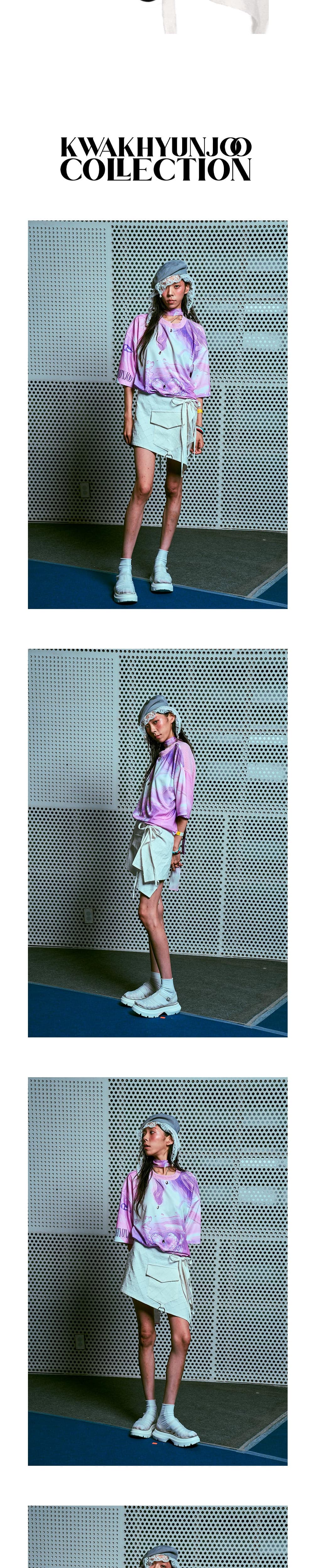 26SS White Cross Pattern Denim Wrap Skirt — vue 5