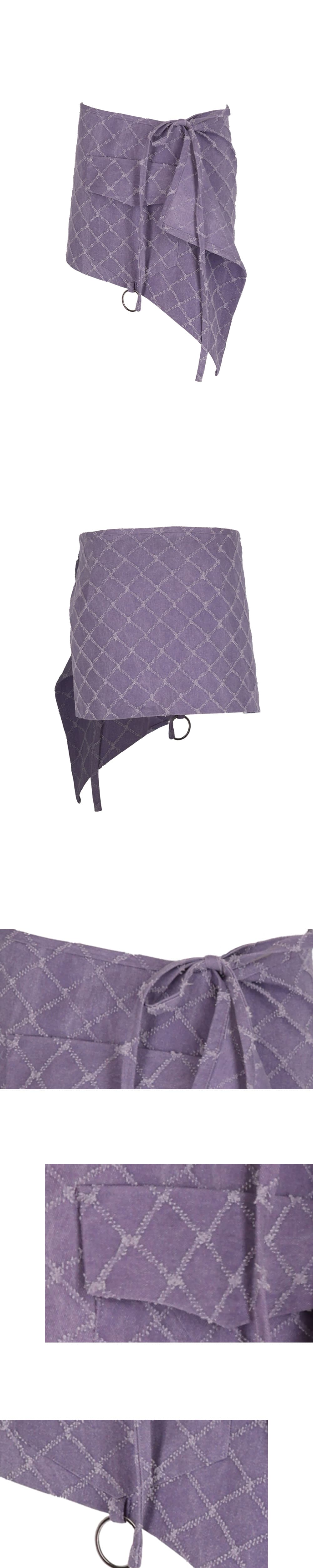 26SS Purple Cross Pattern Denim Wrap Skirt — vue 4