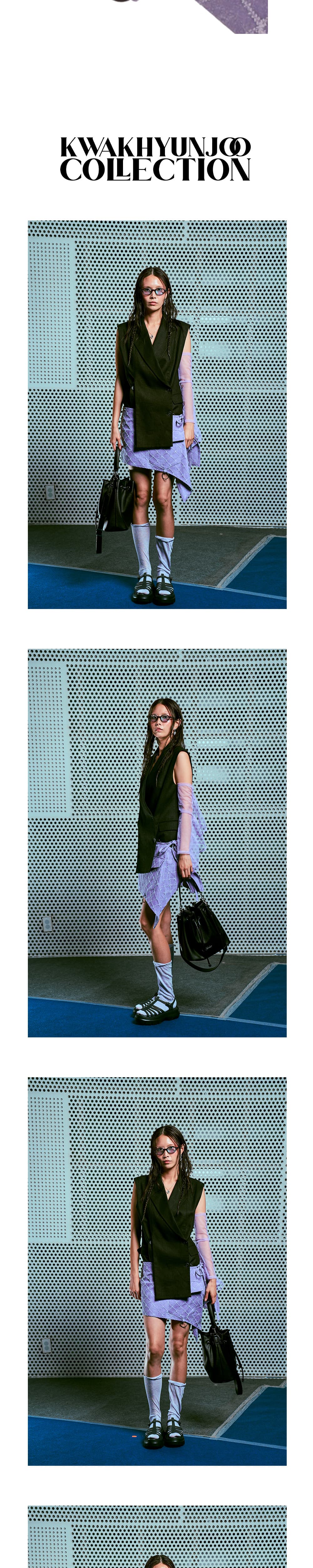 26SS Purple Cross Pattern Denim Wrap Skirt — vue 5