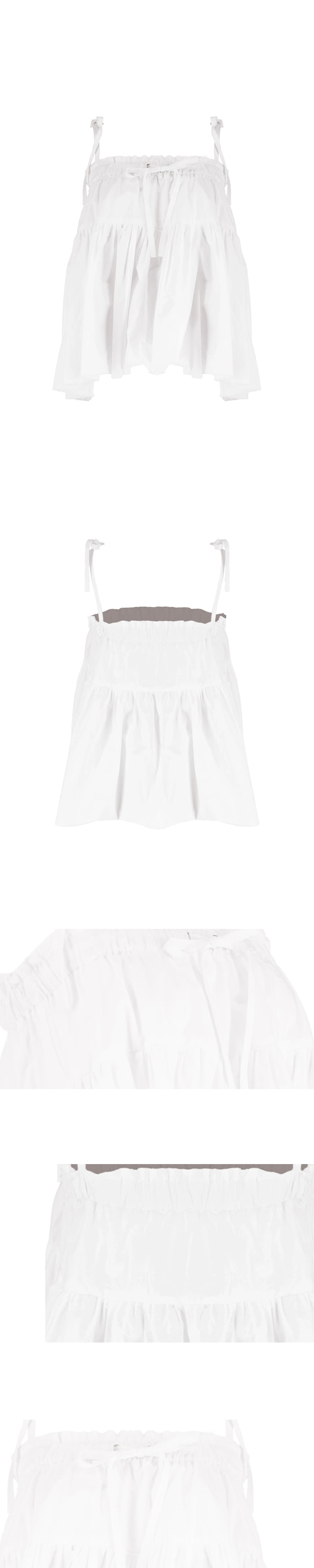 26SS White Shirring Sleeveless Crop Top — vue 4