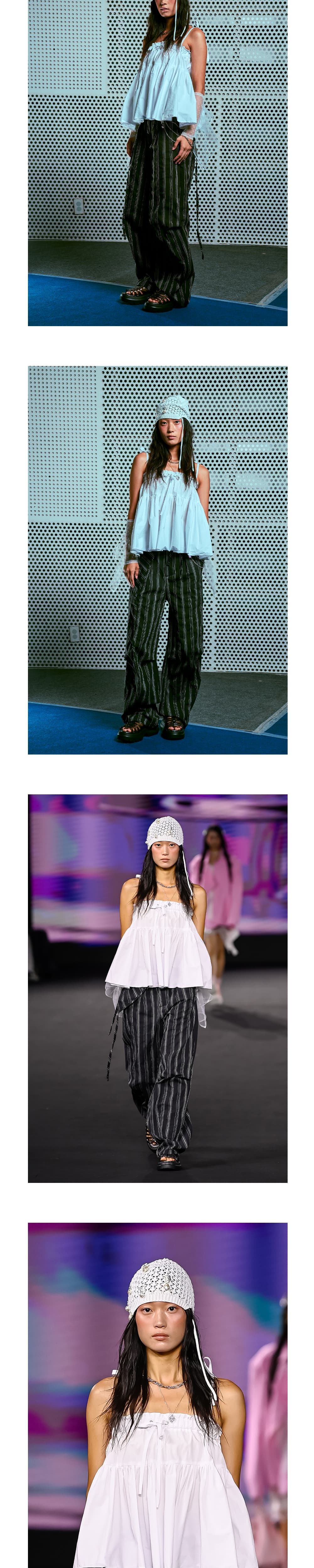 26SS White Shirring Sleeveless Crop Top — vue 6