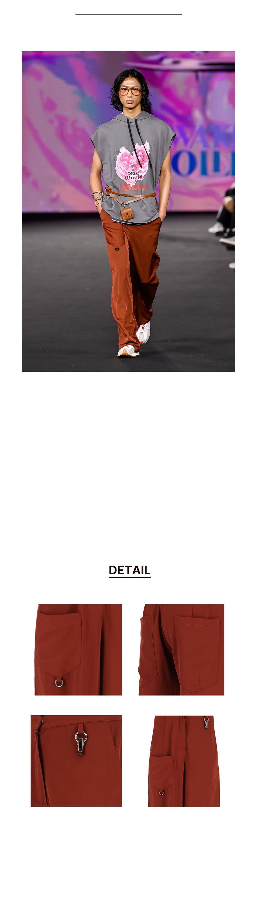 26SS Brick Red Pocket Point Long Pants — vue 3