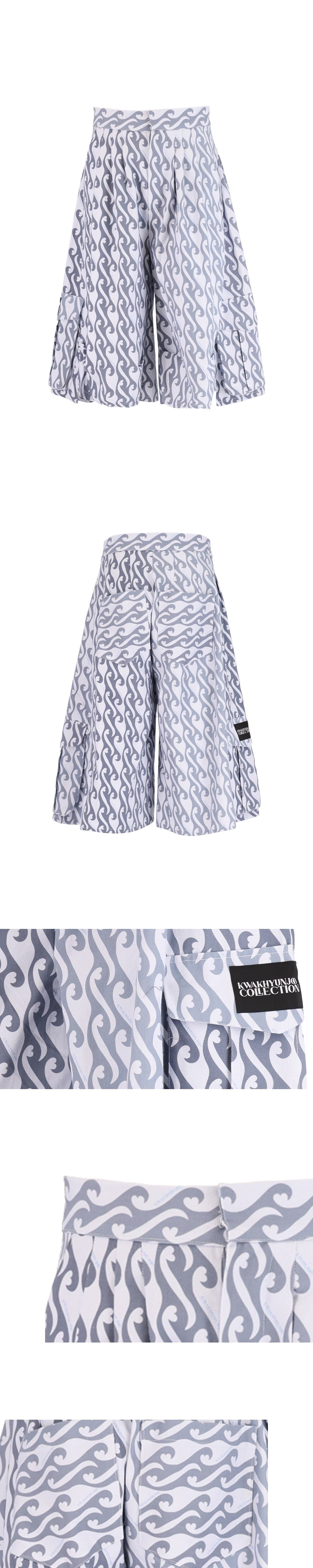 26SS Blue Heart Wave Printing Crop Pants — vue 4