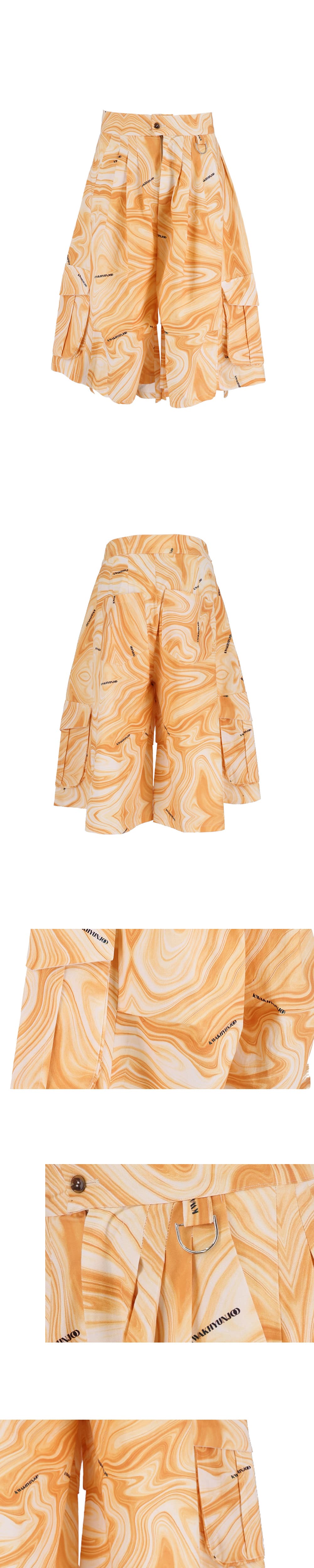 26SS Yellow Wave Printing Crop Pants — vue 4