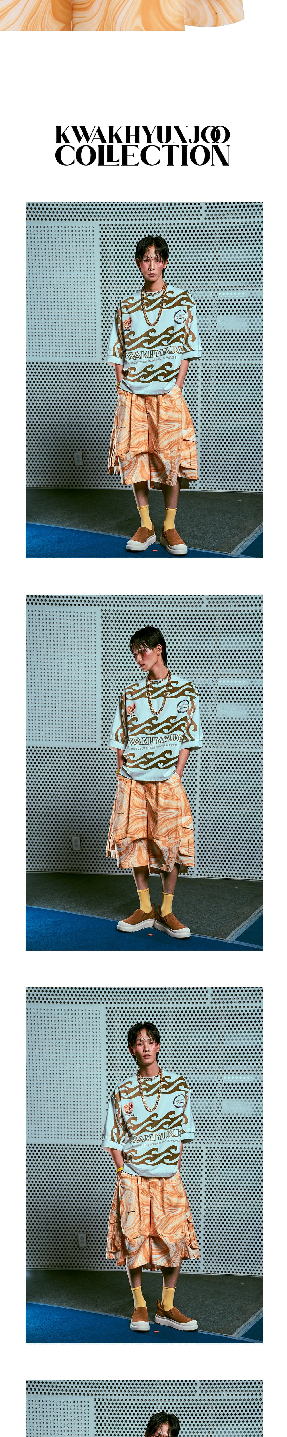 26SS Yellow Wave Printing Crop Pants — vue 5