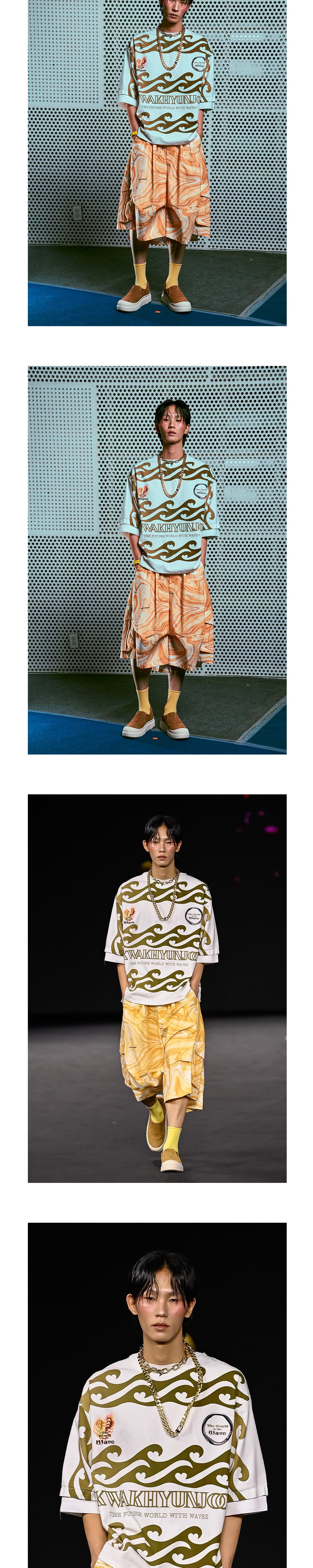 26SS Yellow Wave Printing Crop Pants — vue 6