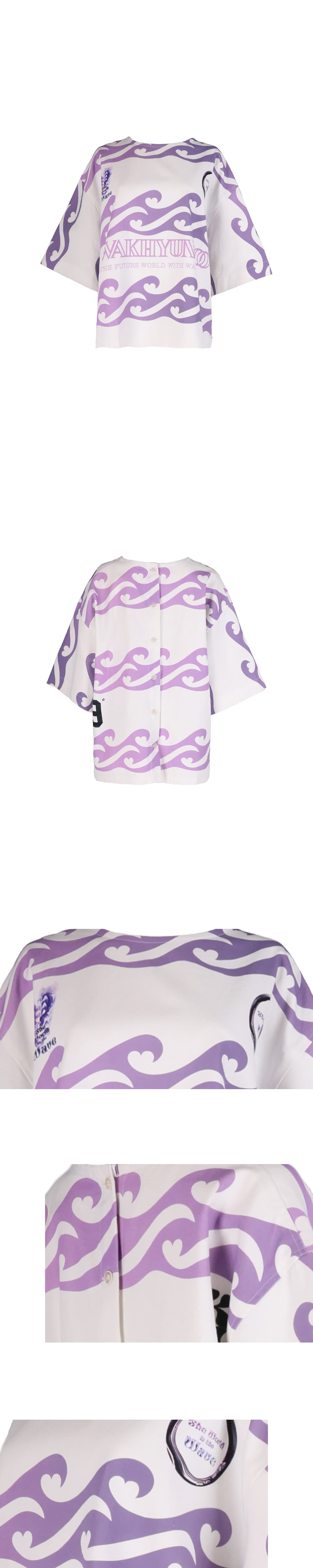 26SS Purple Heart Wave Printing Shirt — vue 4