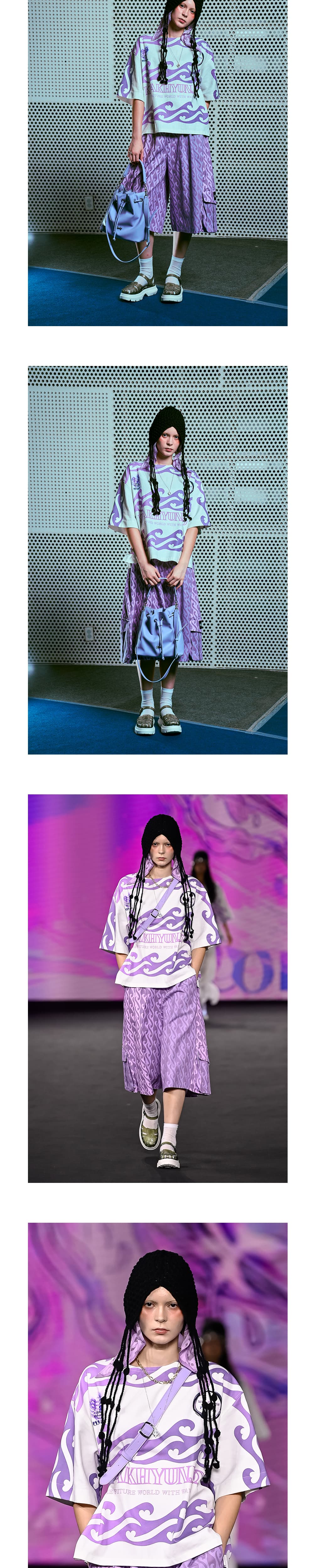 26SS Purple Heart Wave Printing Shirt — vue 6