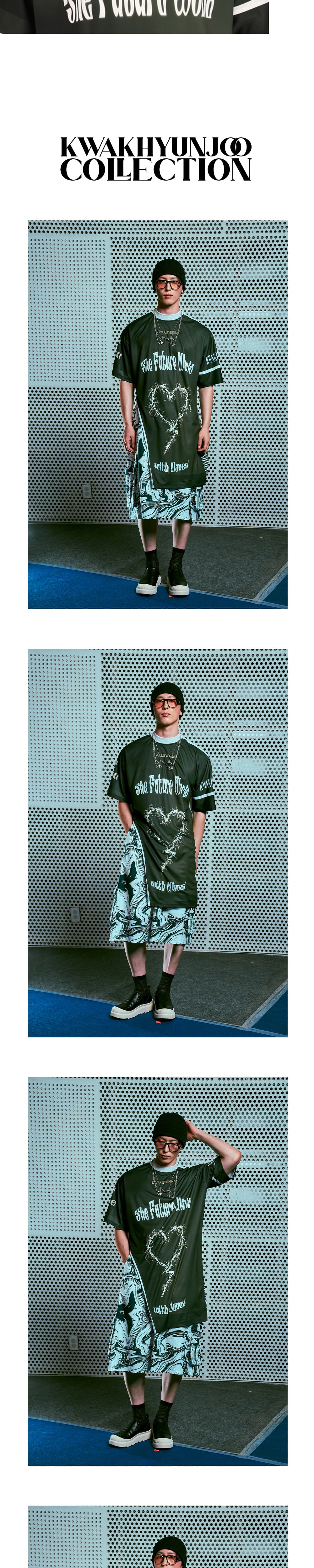 26SS Deep Green Side Cutting T-Shirt — vue 5