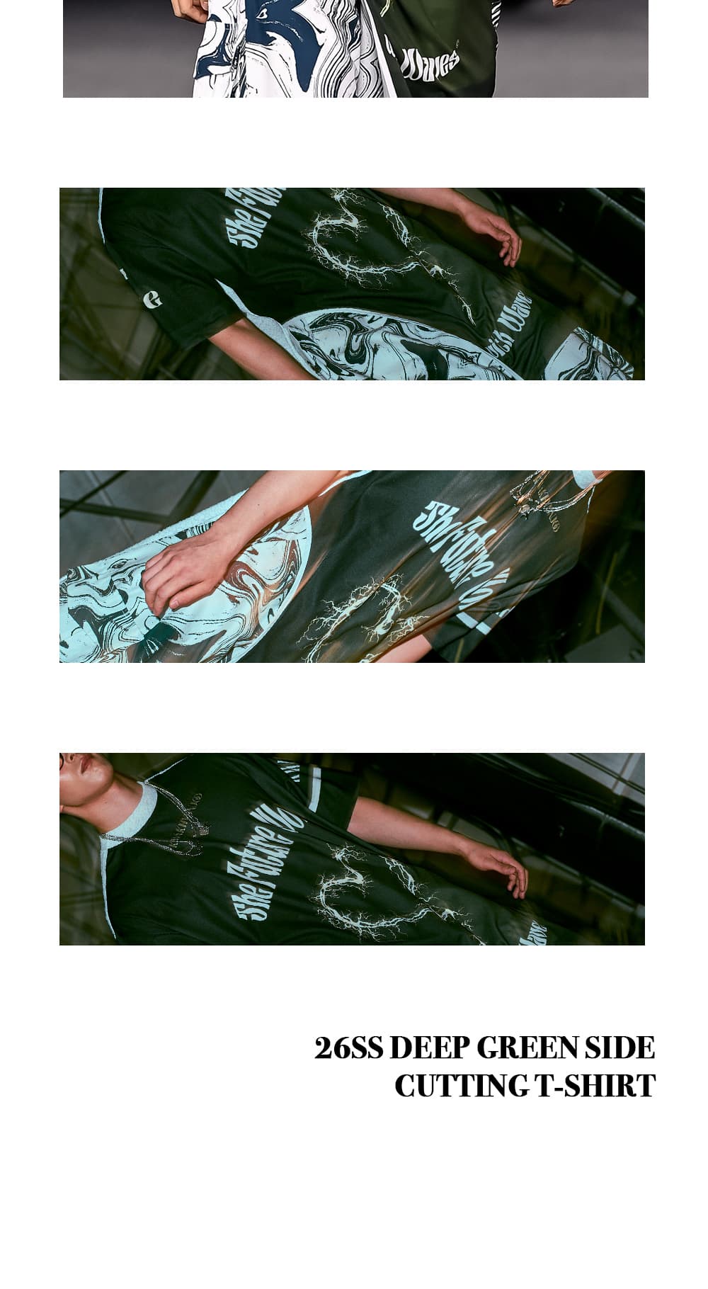26SS Deep Green Side Cutting T-Shirt — vue 7
