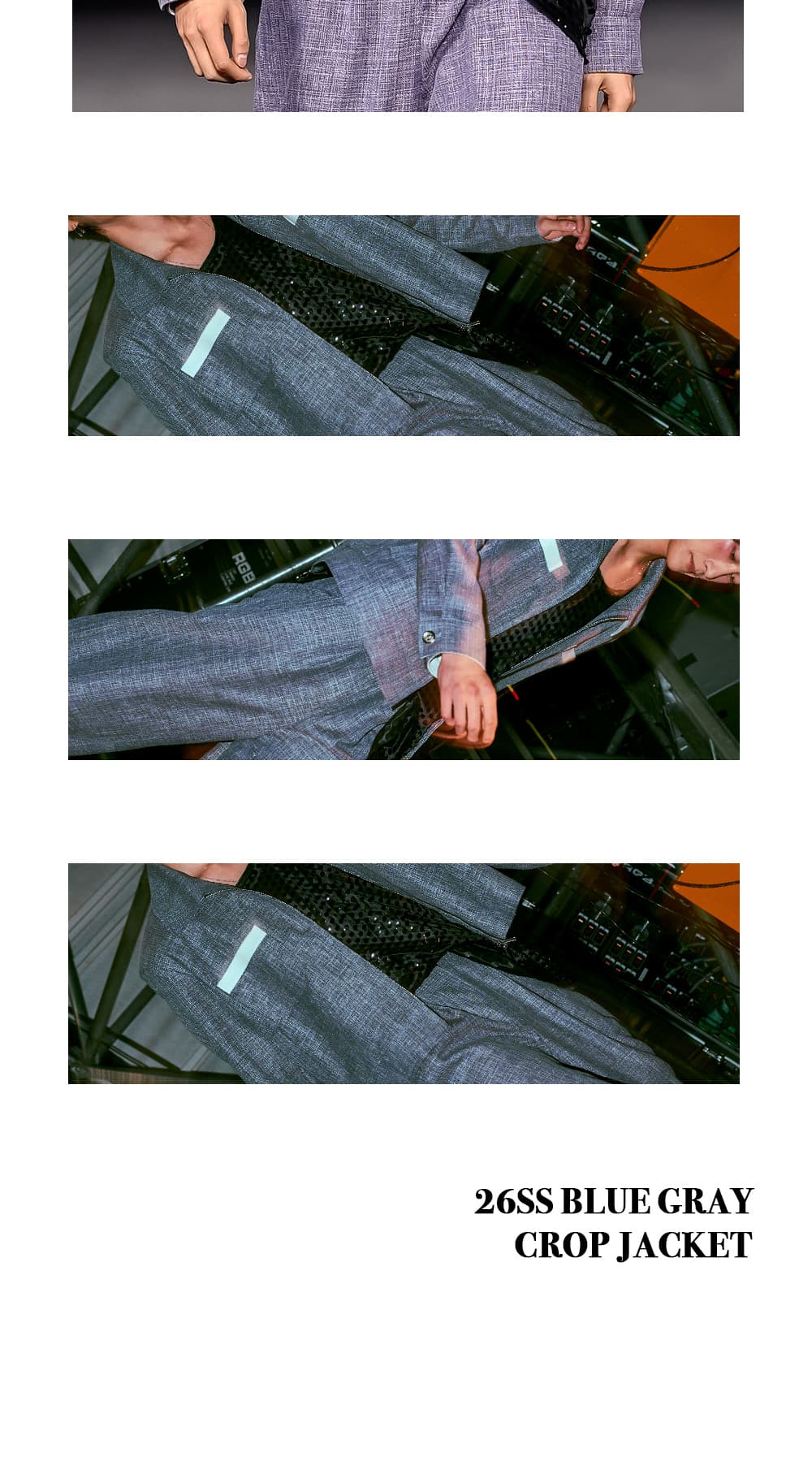 26SS Blue Gray Crop Jacket — vue 7