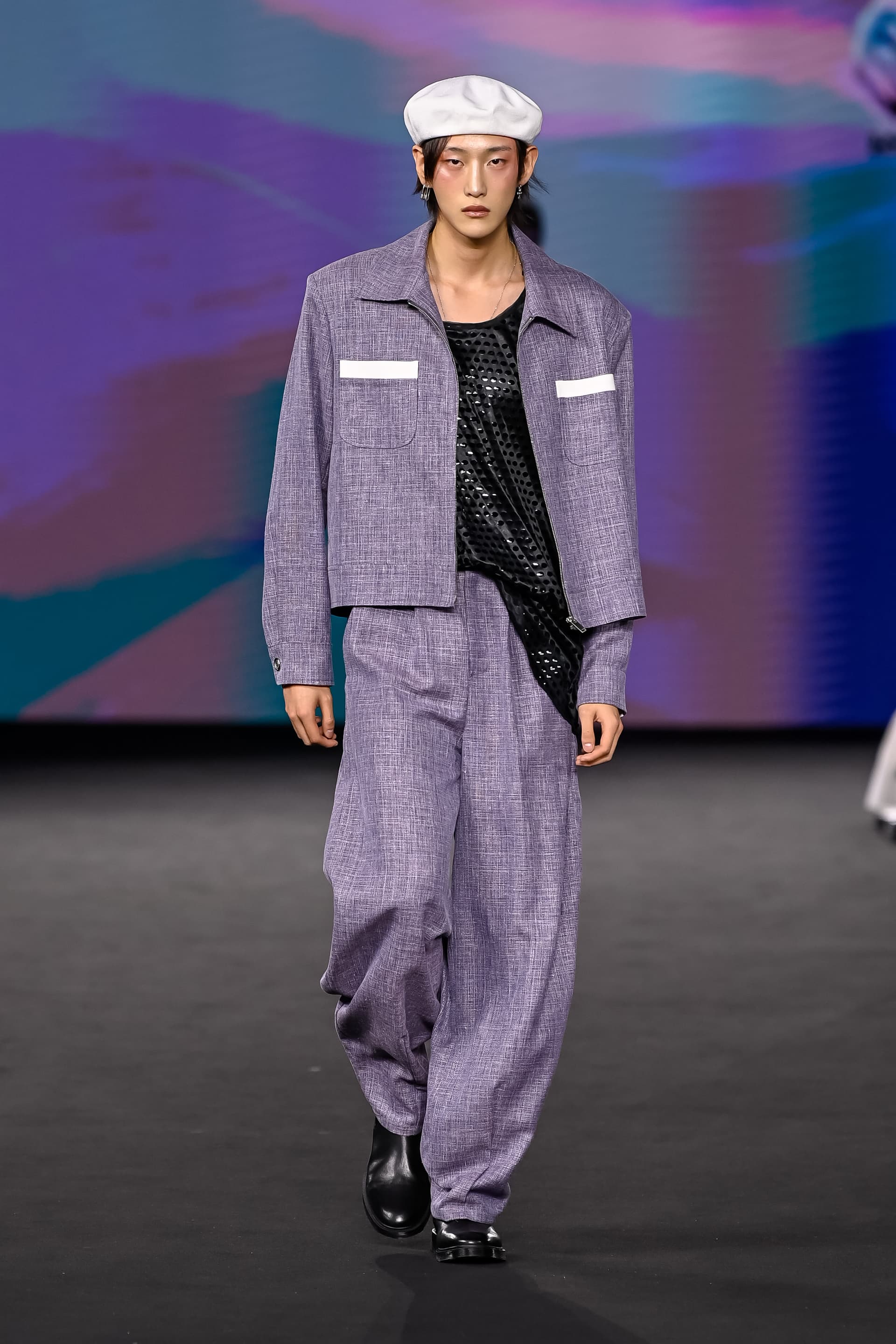 26SS Blue Gray Crop Jacket