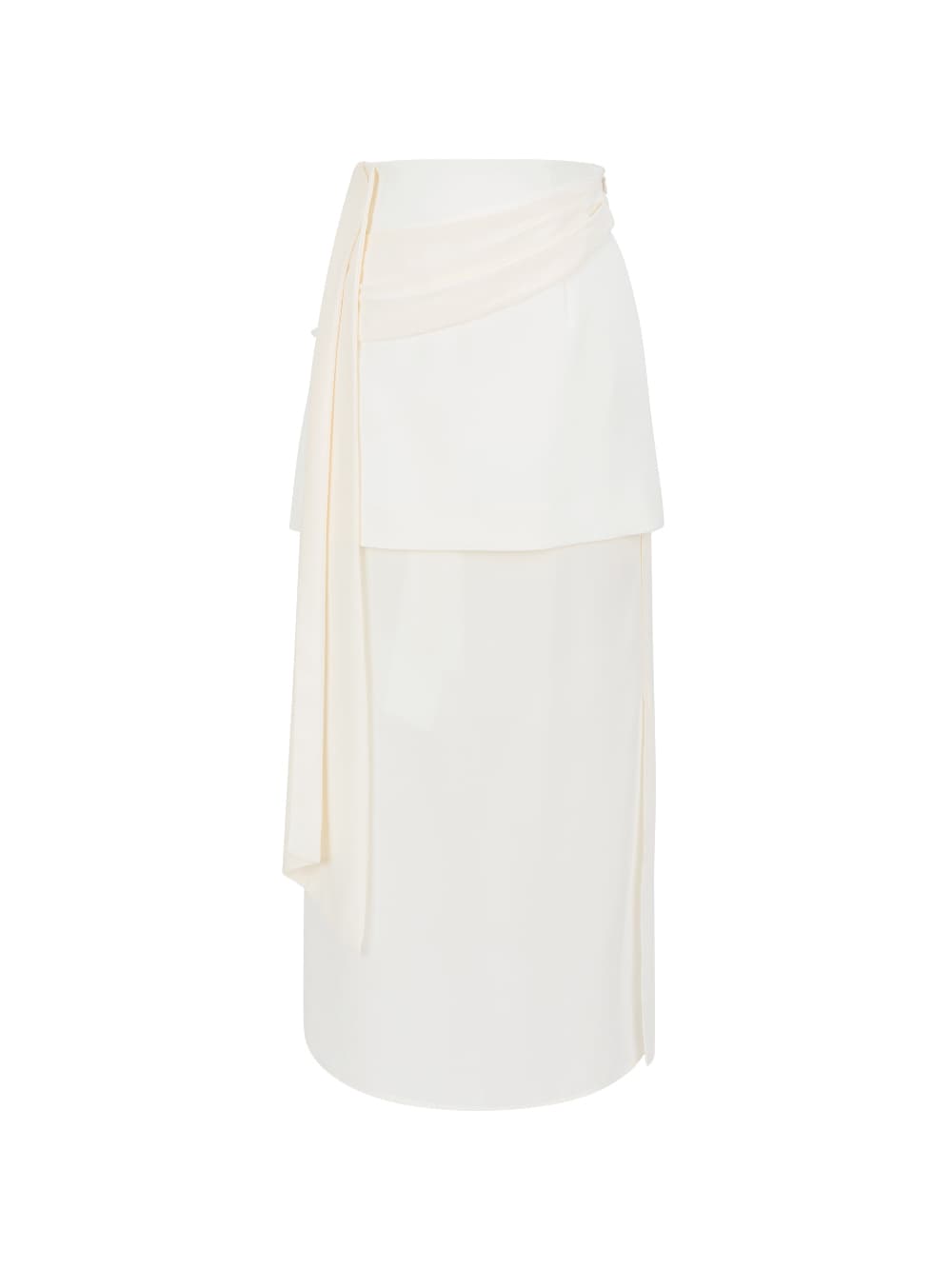 See-Through Layered Long Skirt Ivory — vue 3