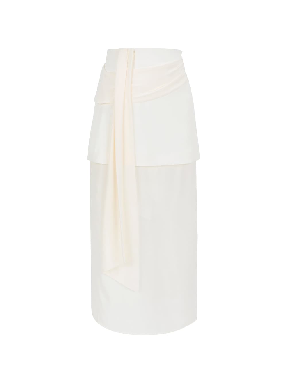 See-Through Layered Long Skirt Ivory — vue 4