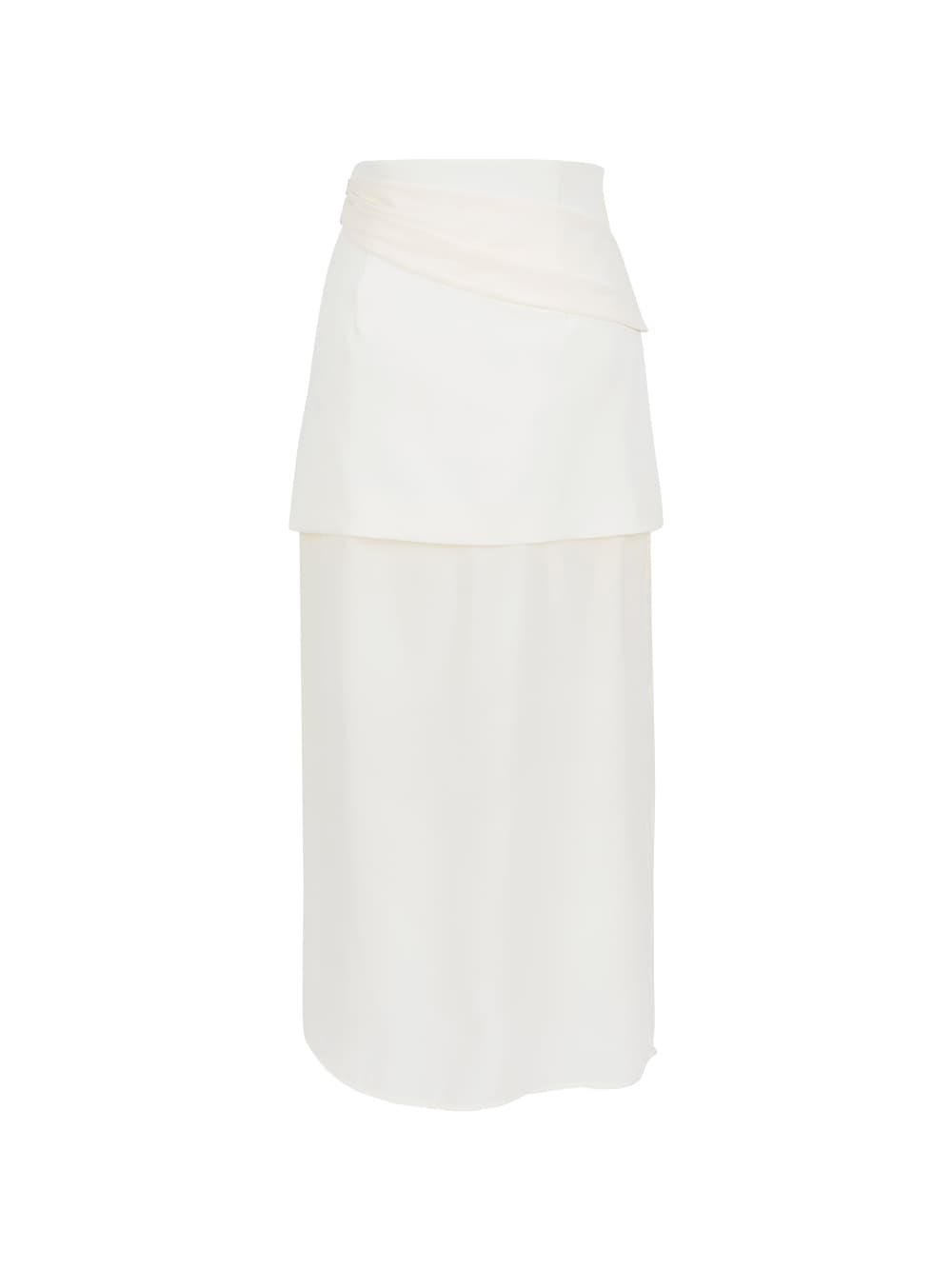 See-Through Layered Long Skirt Ivory — vue 5