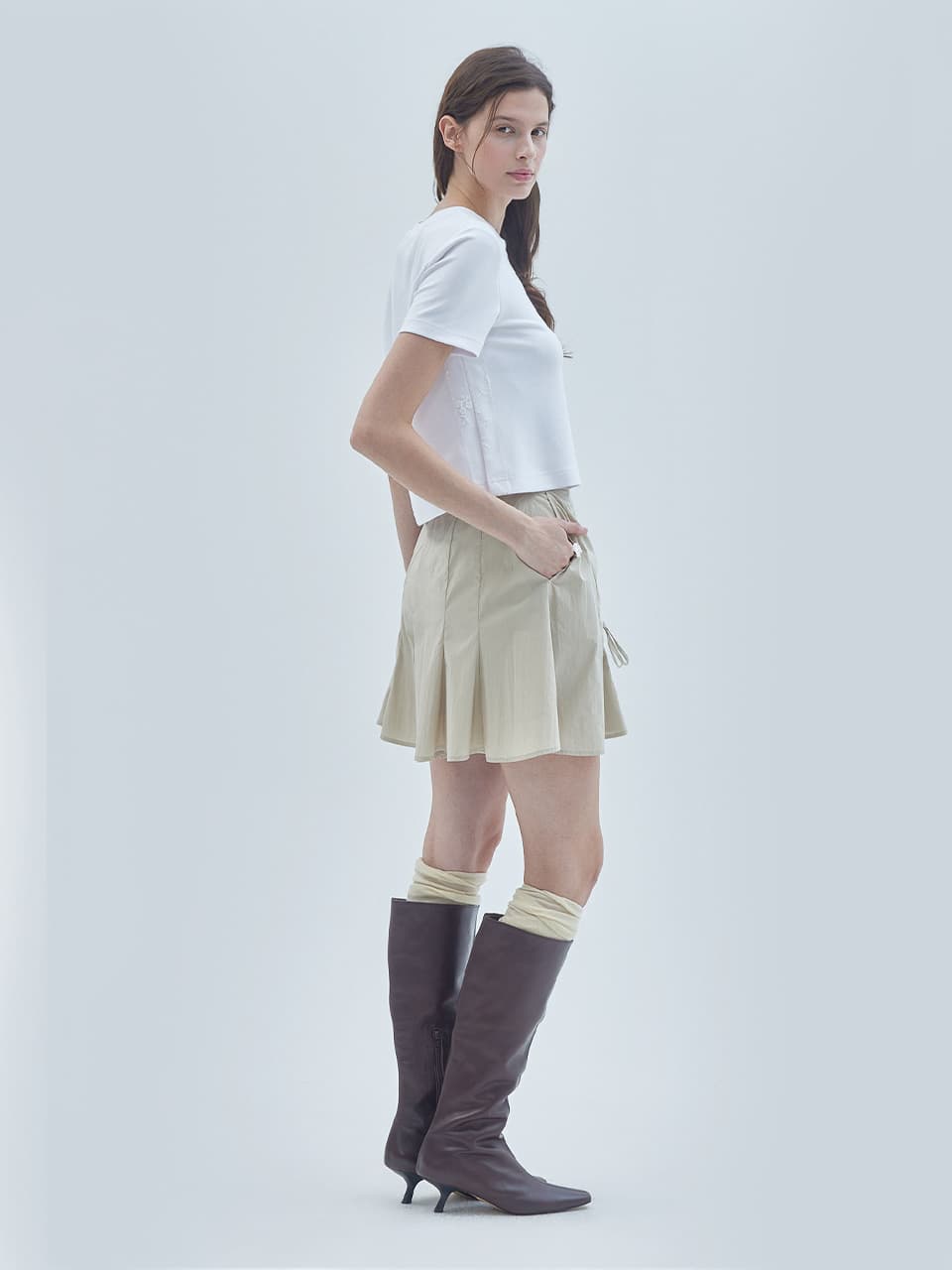 Side Lace Detail T-Shirt White