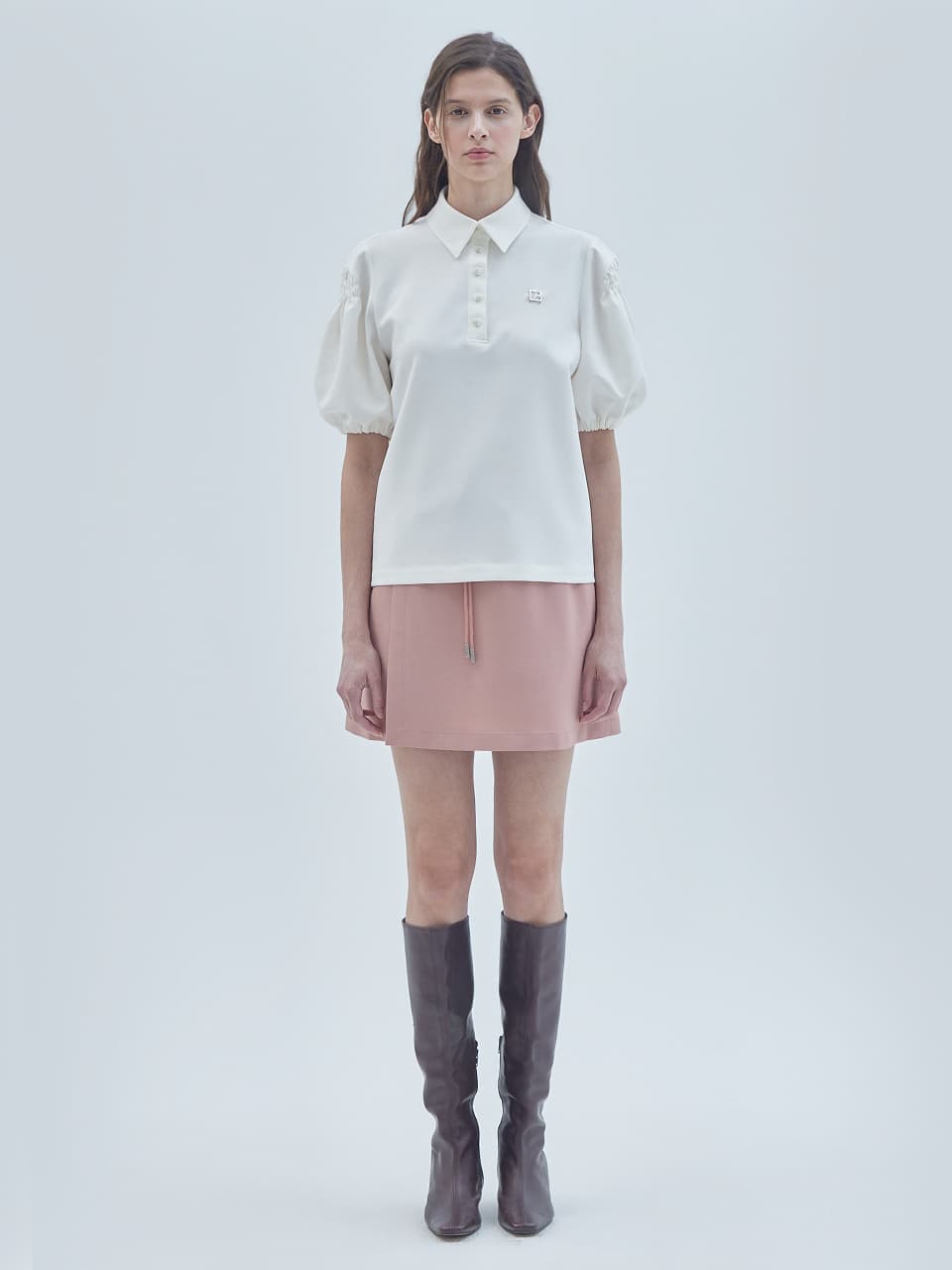 Signature Symbol Puff-Sleeve T-Shirt Ivory