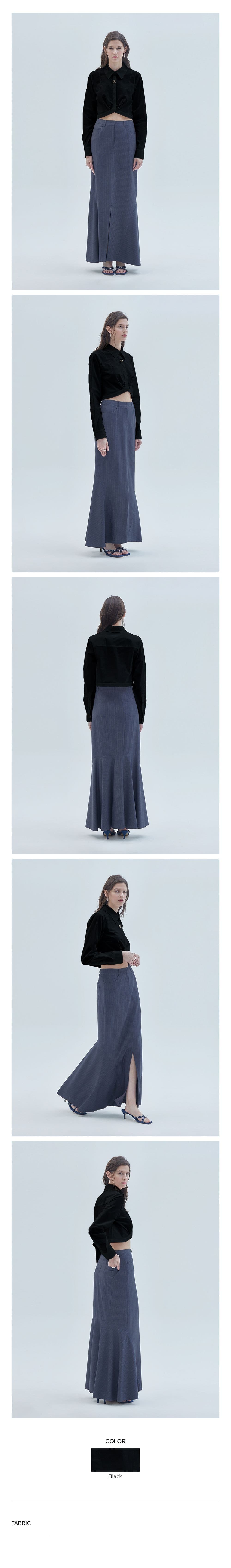 Signature Symbol Shirring Detail Crop Shirt Black — vue 3