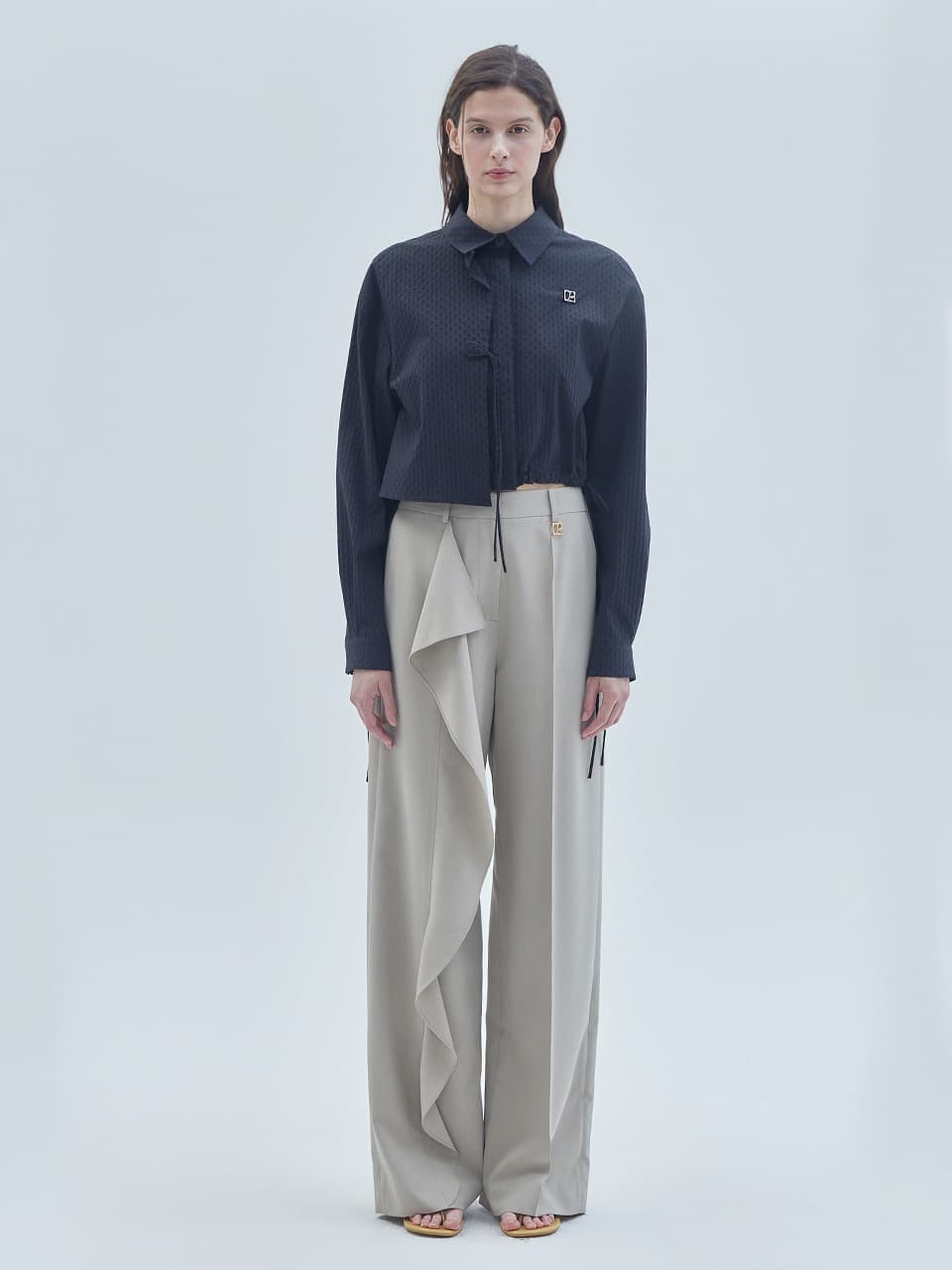 Signature Symbol Two-Layer Shirt Jacket Black