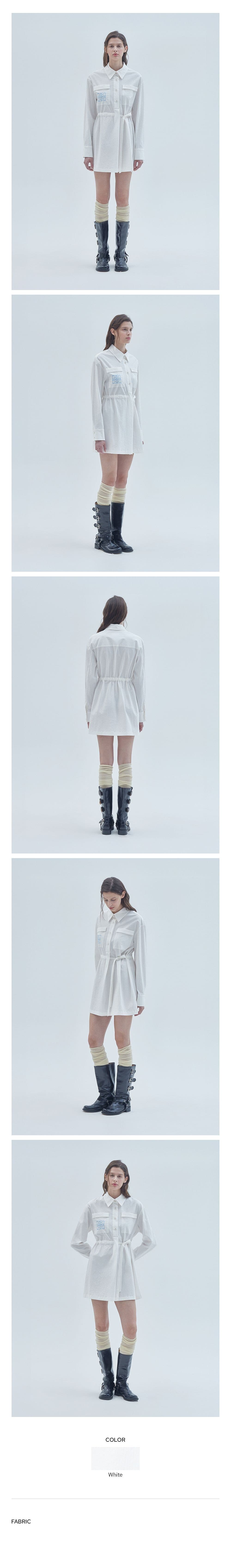 Signature Symbol Embroidered Mini Dress White — vue 3