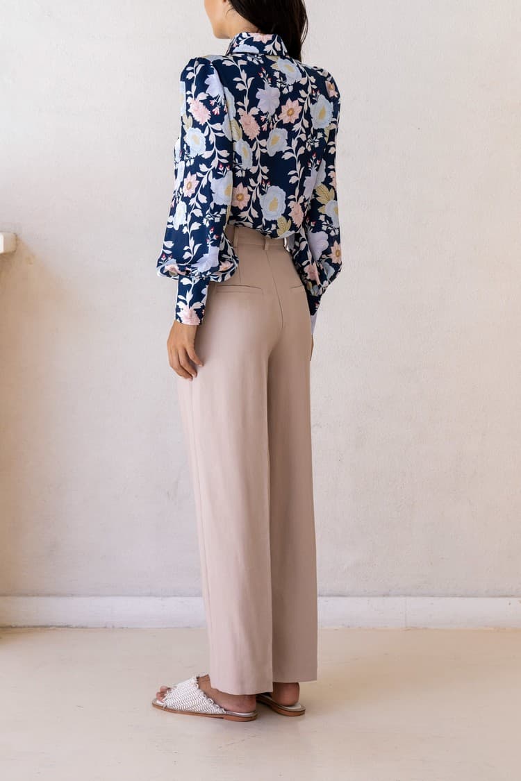 Skye Beige Wide-leg Bamboo Pants — vue 5