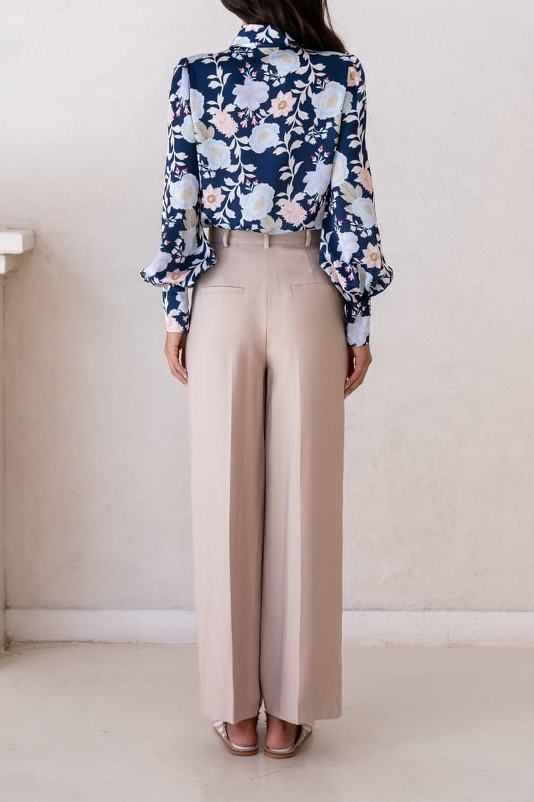 Skye Beige Wide-leg Bamboo Pants — vue 6