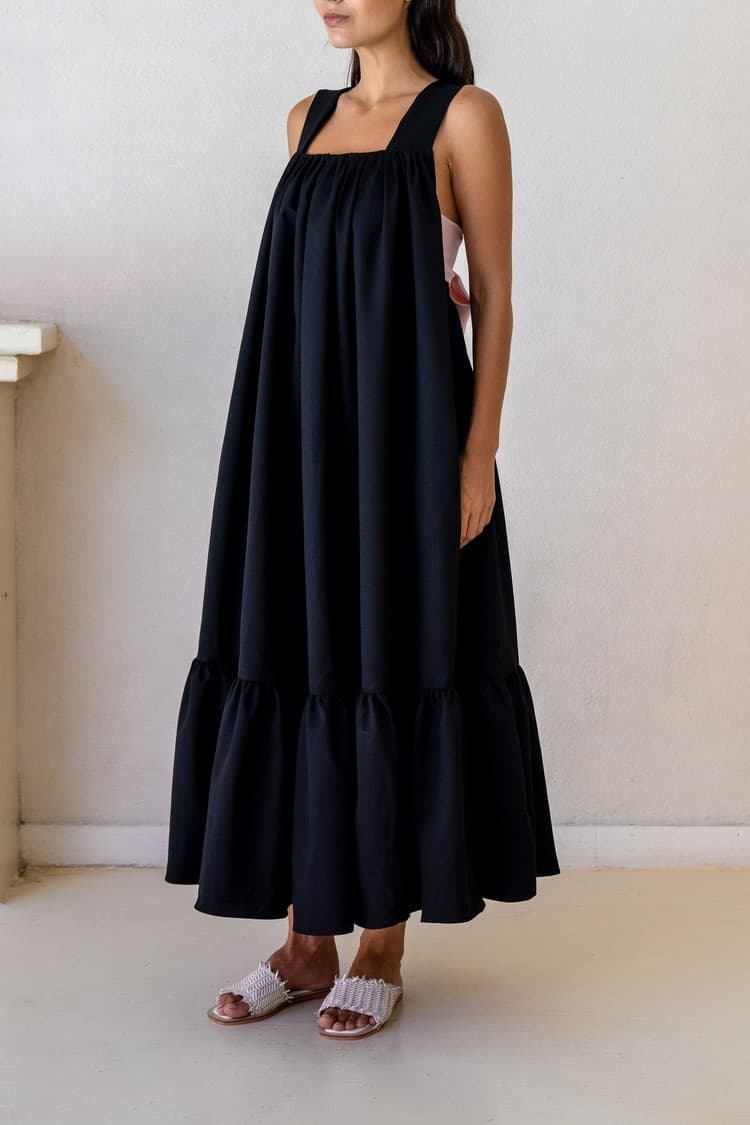 Daphne Black Tie-back Maxi Dress — vue 4