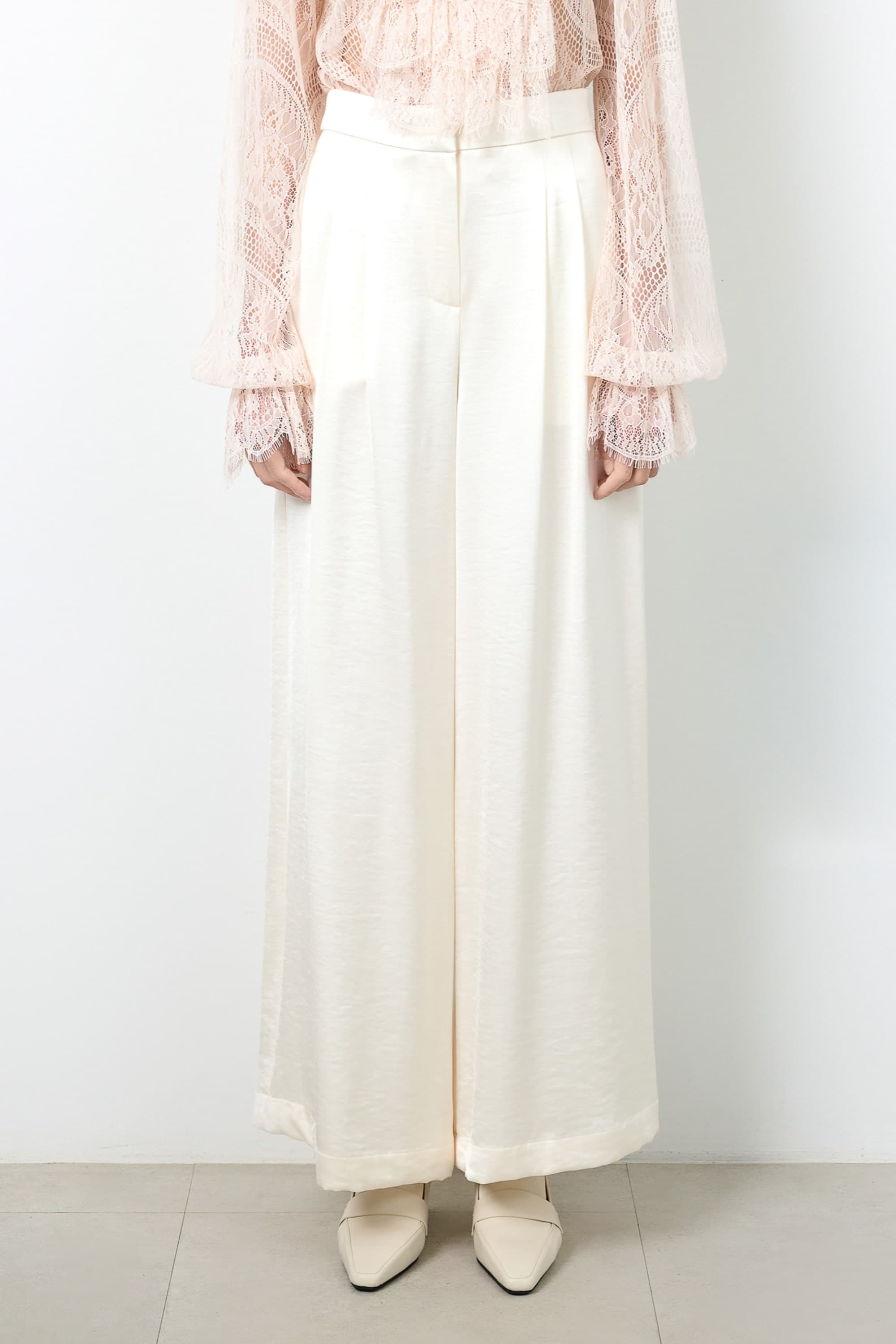 Belle Cream Wide-leg Pants