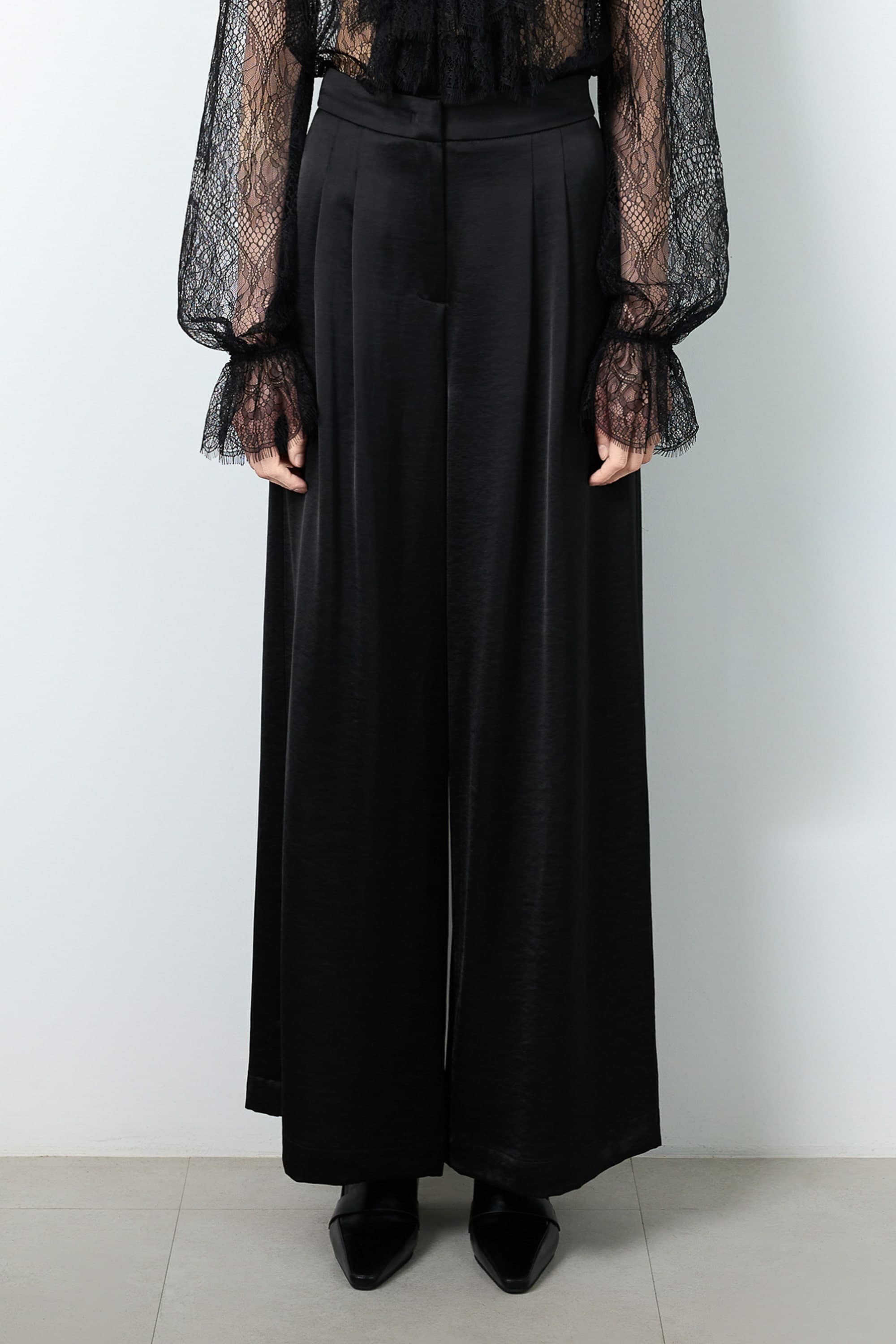 Belle Black Wide-leg Pants