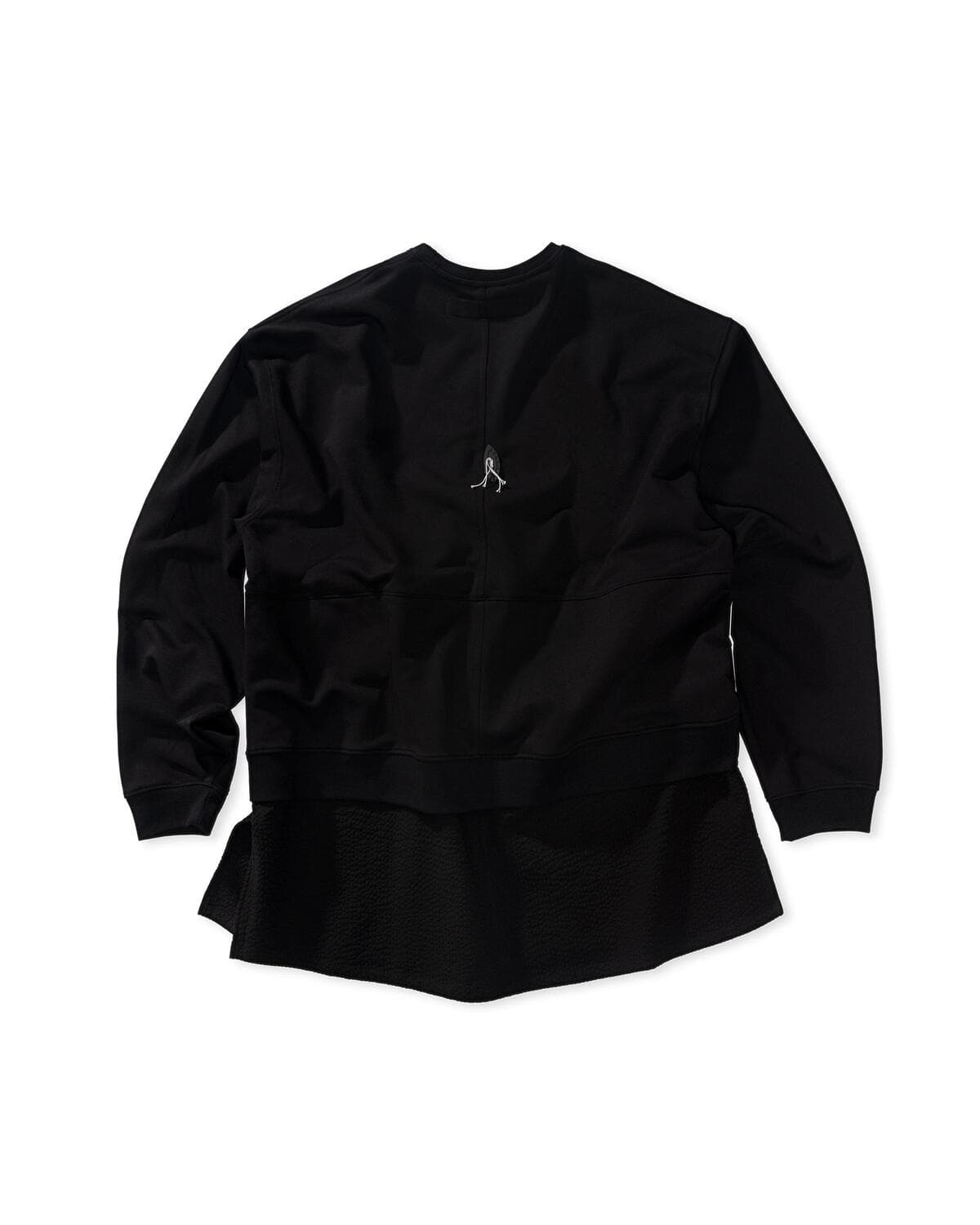 Stripe Lining Point Half Woven Sweatshirt (Black) — vue 3