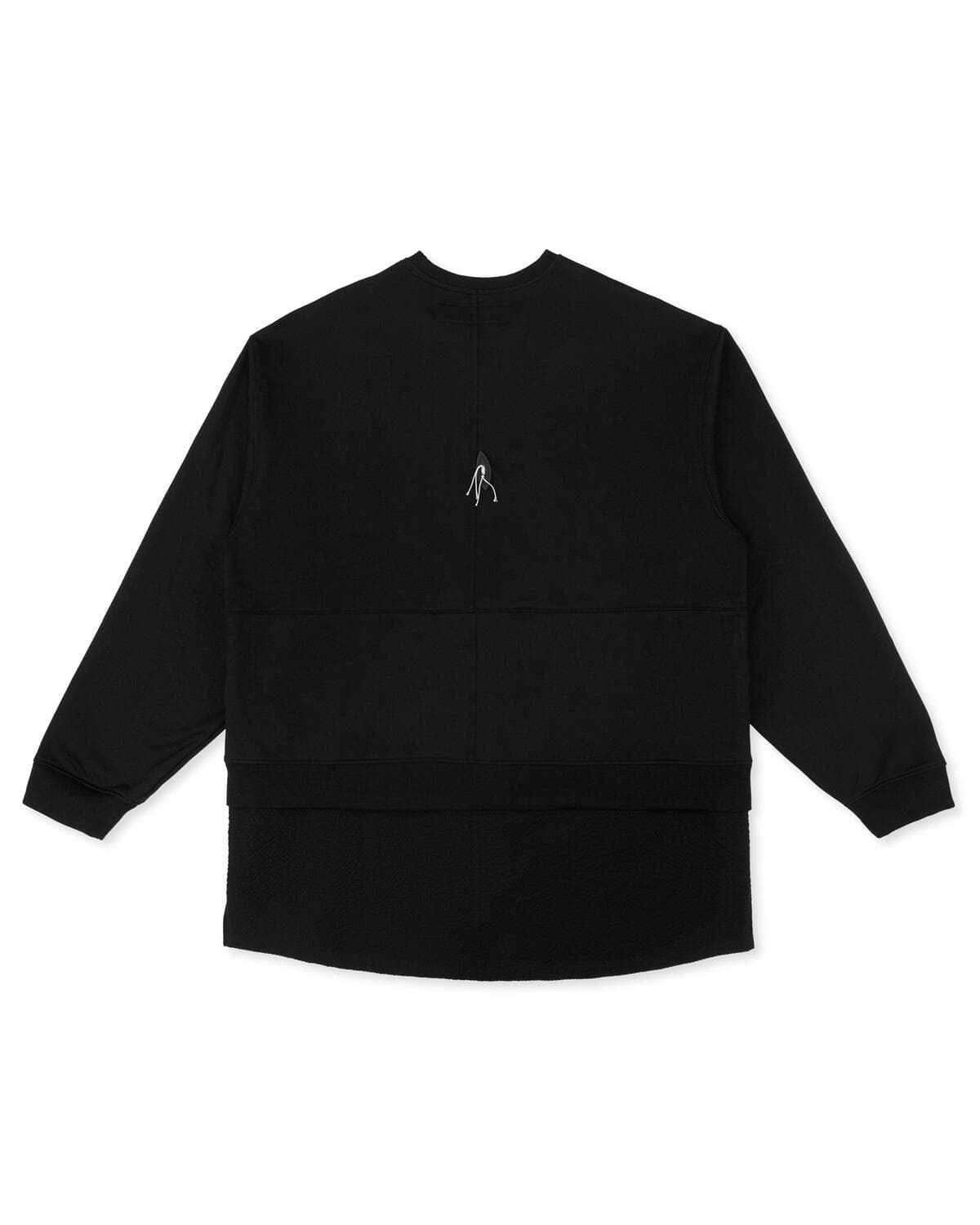 Stripe Lining Point Half Woven Sweatshirt (Black) — vue 5