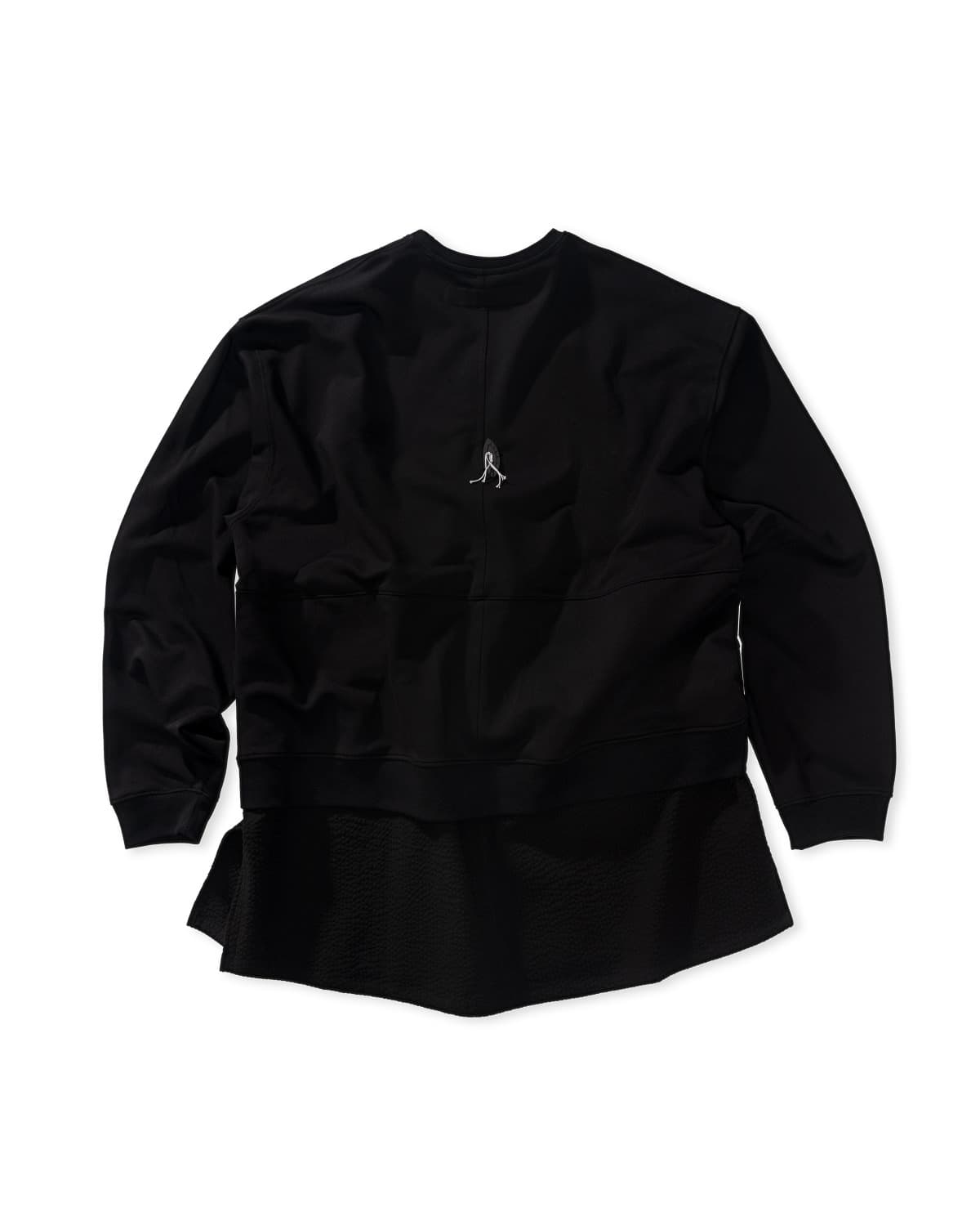 Stripe Lining Point Half Woven Sweatshirt (Black)
