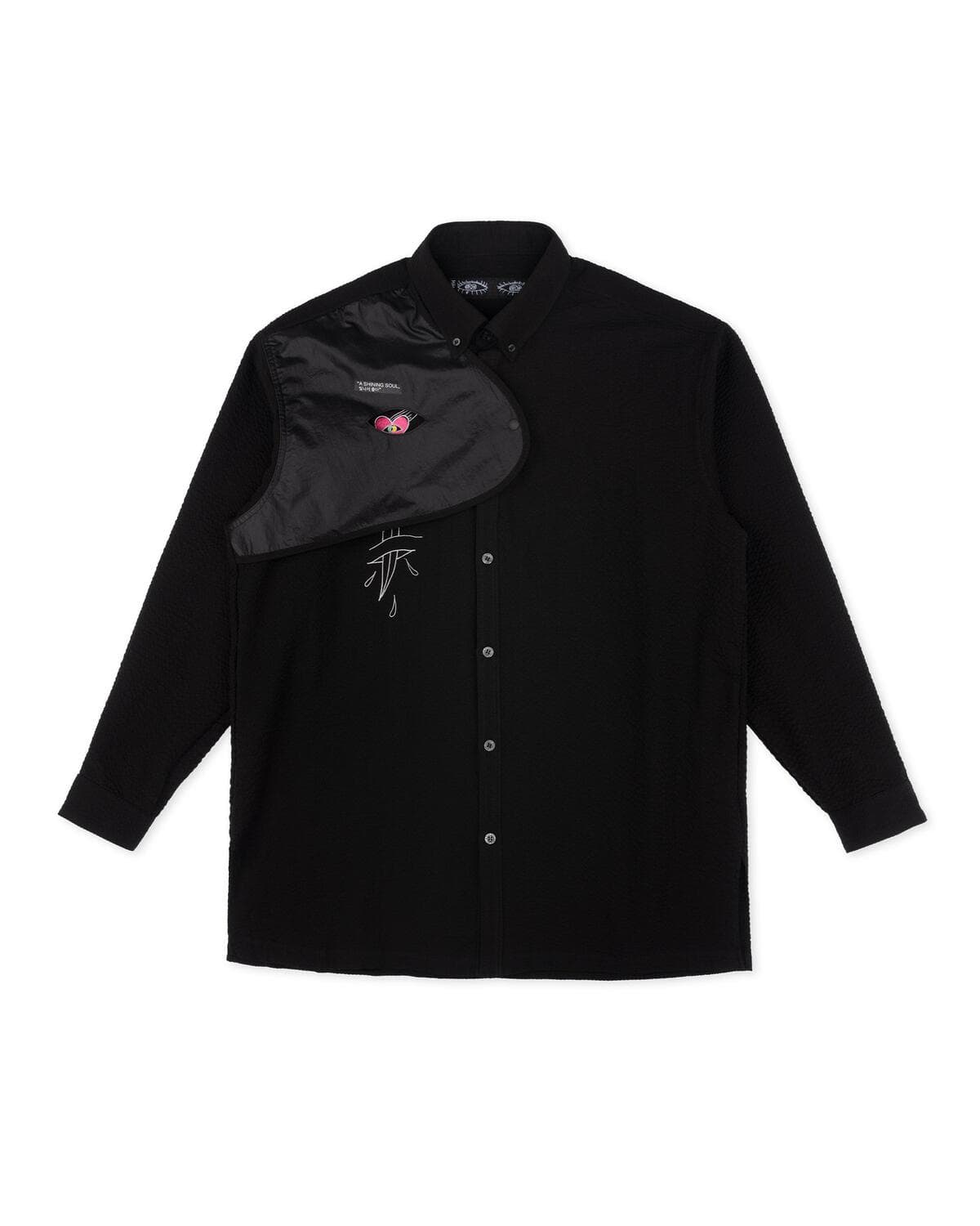 Embossed Snap Shirt (Black) — vue 4