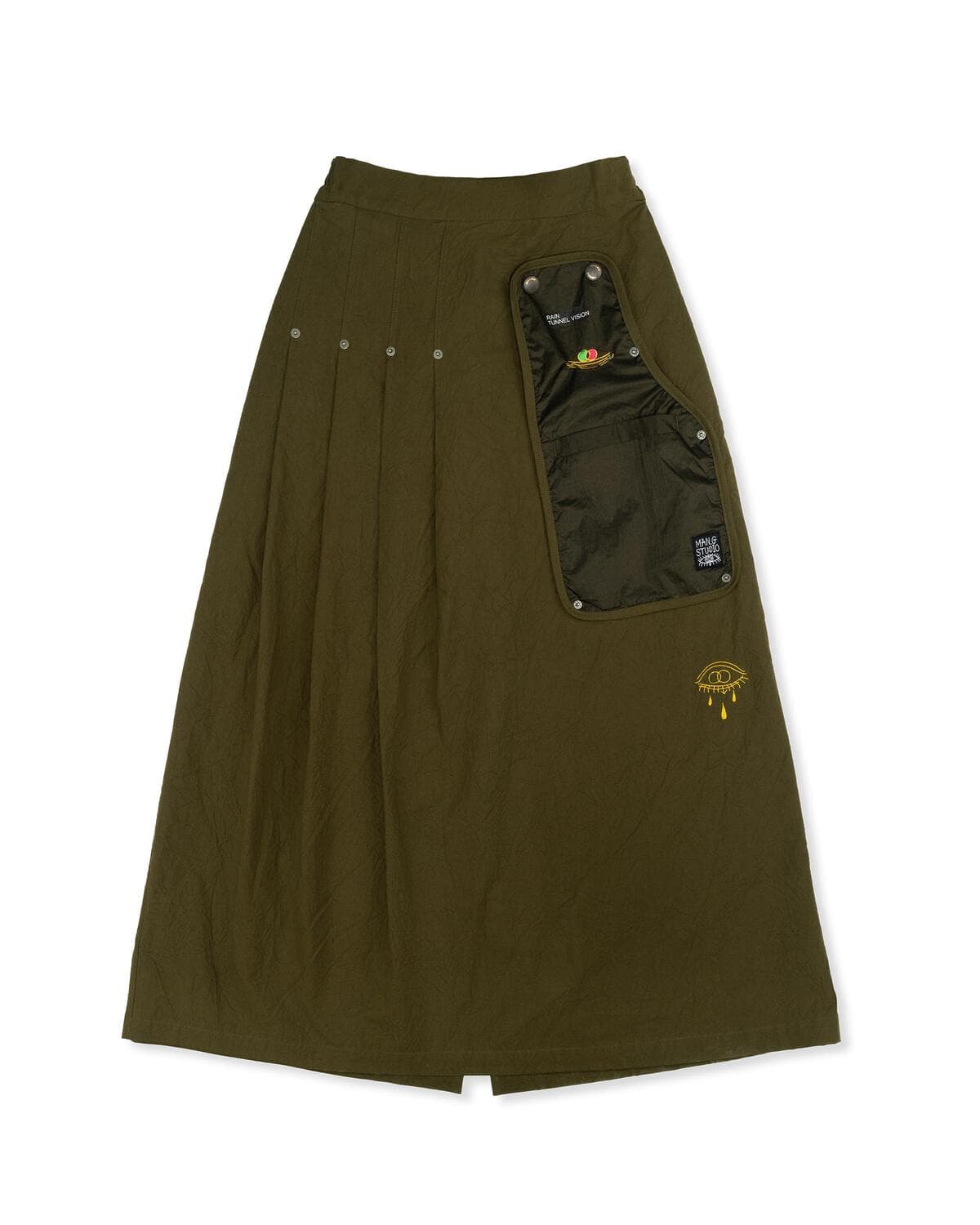 Crease Transform Long Skirt (Khaki) — vue 4